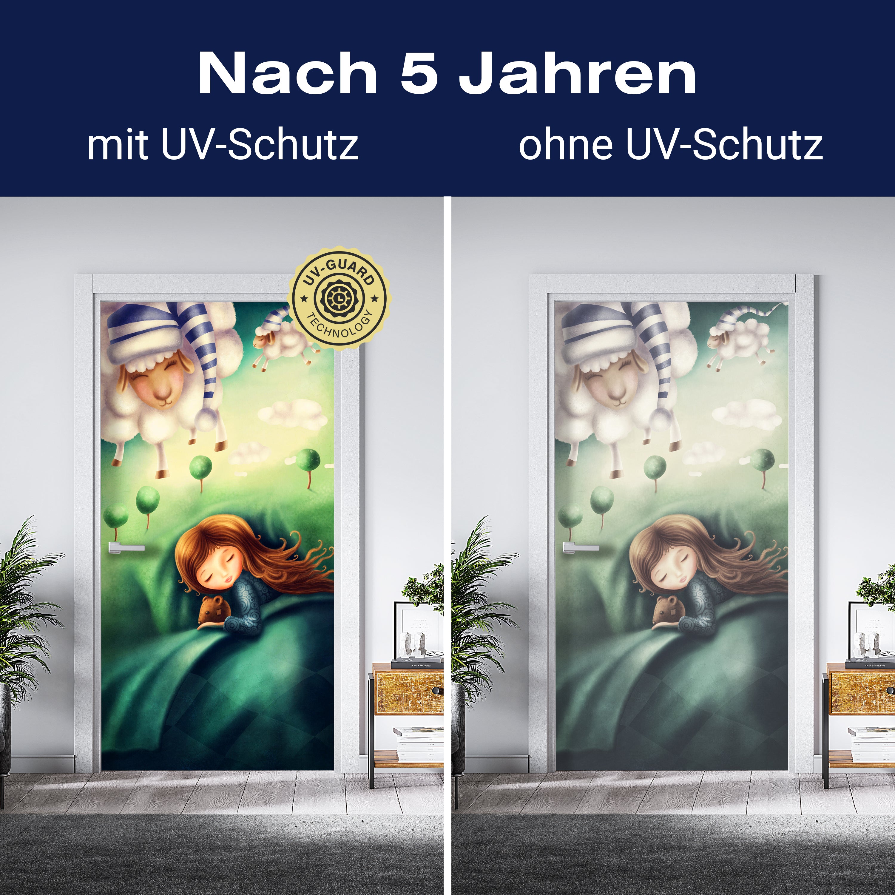 Türtapete schlafendes Kind, Schafe, Träumen, Baum M1255 - Bild 4 Türtapete schlafendes Kind, Schafe, Träumen, Baum M1255 - Bild 4