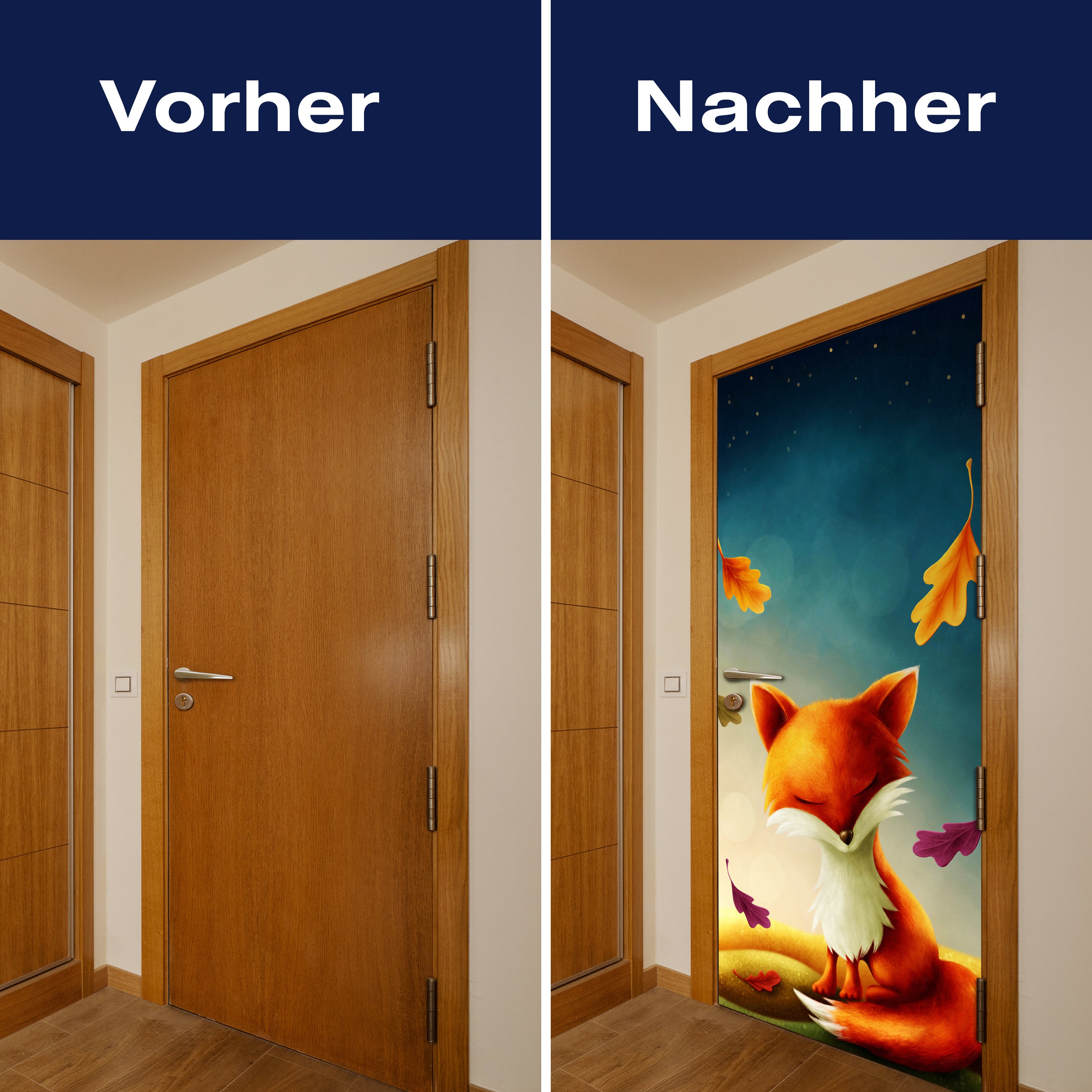 Türtapete Fuchs im Herbst, Blätter, Sterne, Himmel M1256 - Bild 10 Türtapete Fuchs im Herbst, Blätter, Sterne, Himmel M1256 - Bild 10