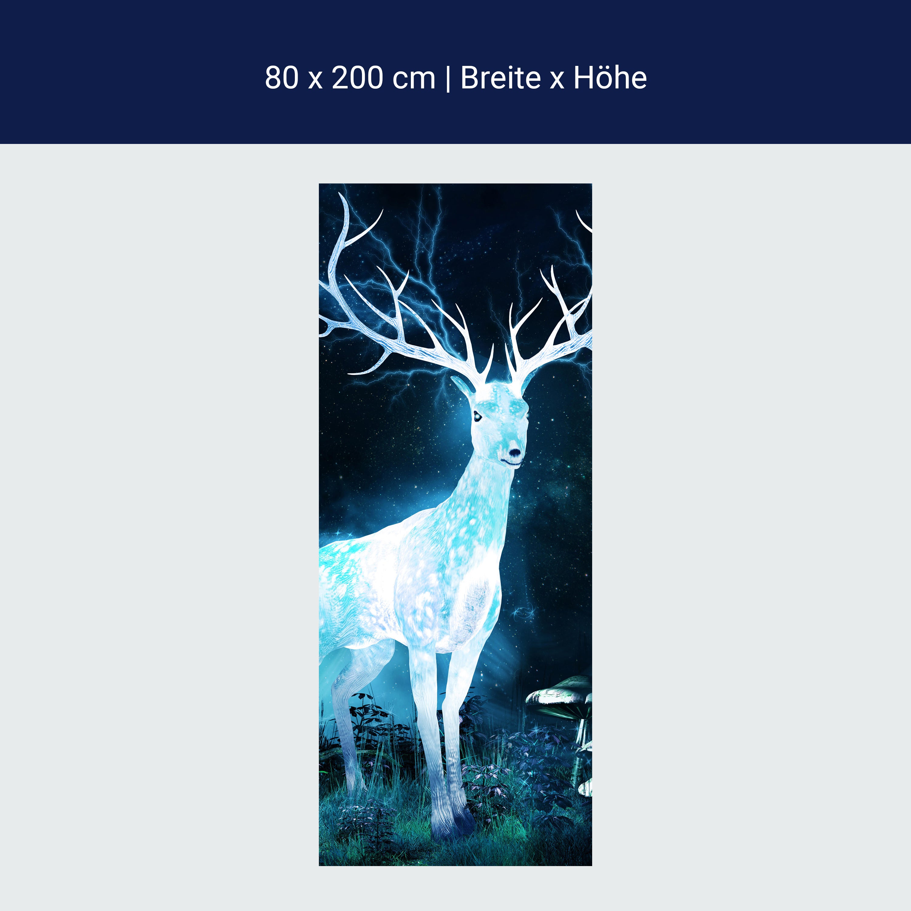 Türtapete Hirsch im Mondlicht, Nacht, Fantasy M1260 Türtapete Hirsch im Mondlicht, Nacht, Fantasy M1260