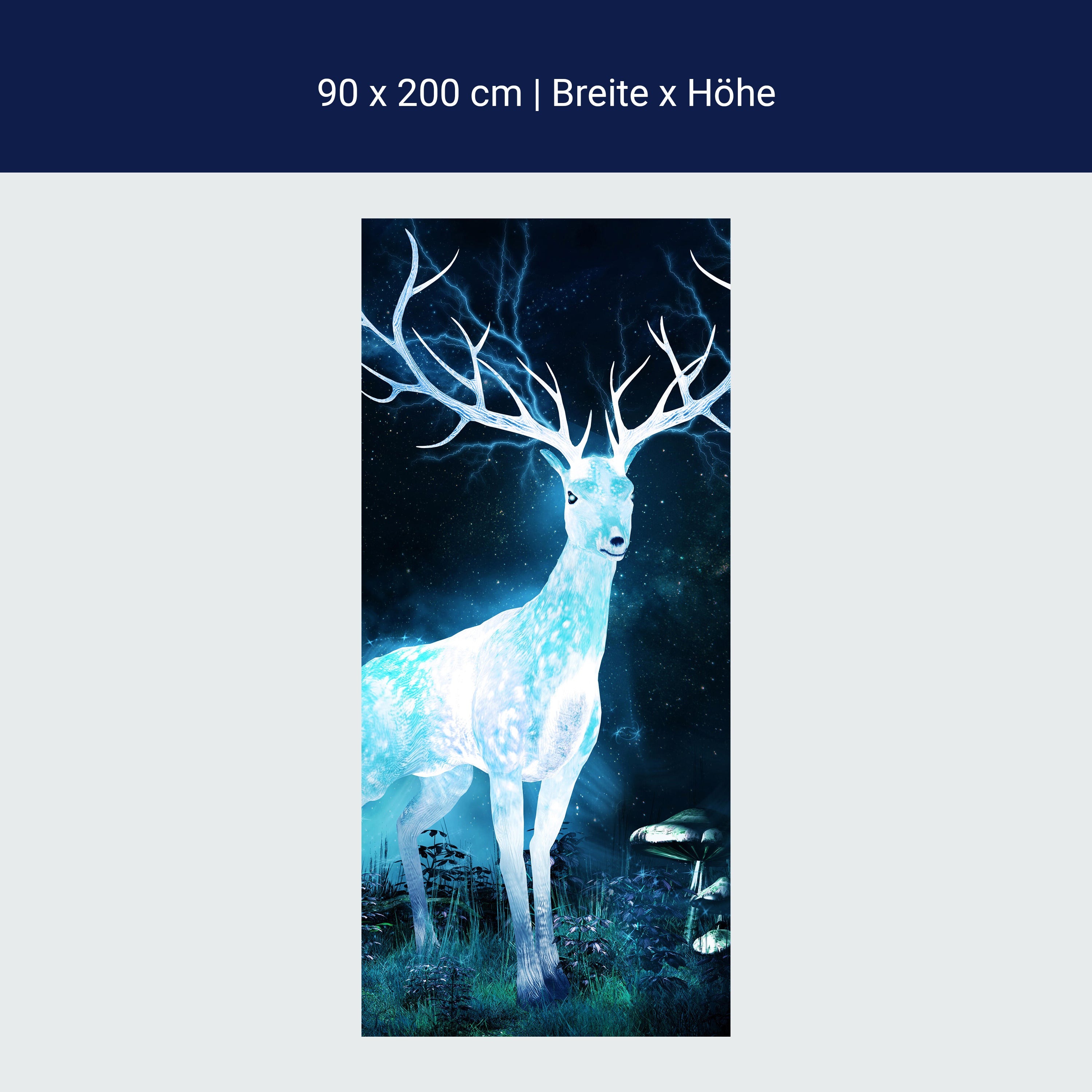 Türtapete Hirsch im Mondlicht, Nacht, Fantasy M1260 Türtapete Hirsch im Mondlicht, Nacht, Fantasy M1260