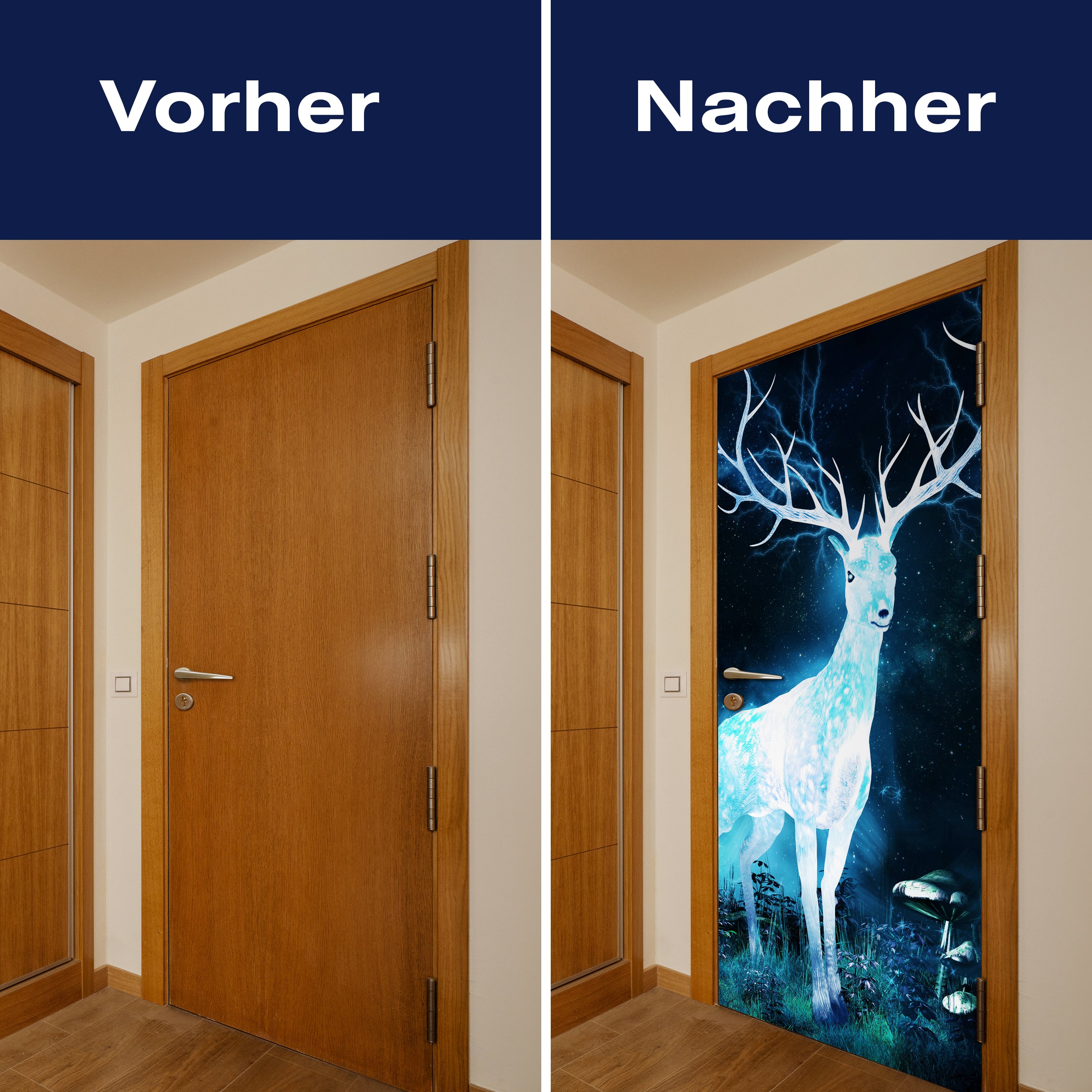 Türtapete Hirsch im Mondlicht, Nacht, Fantasy M1260 - Bild 10 Türtapete Hirsch im Mondlicht, Nacht, Fantasy M1260 - Bild 10