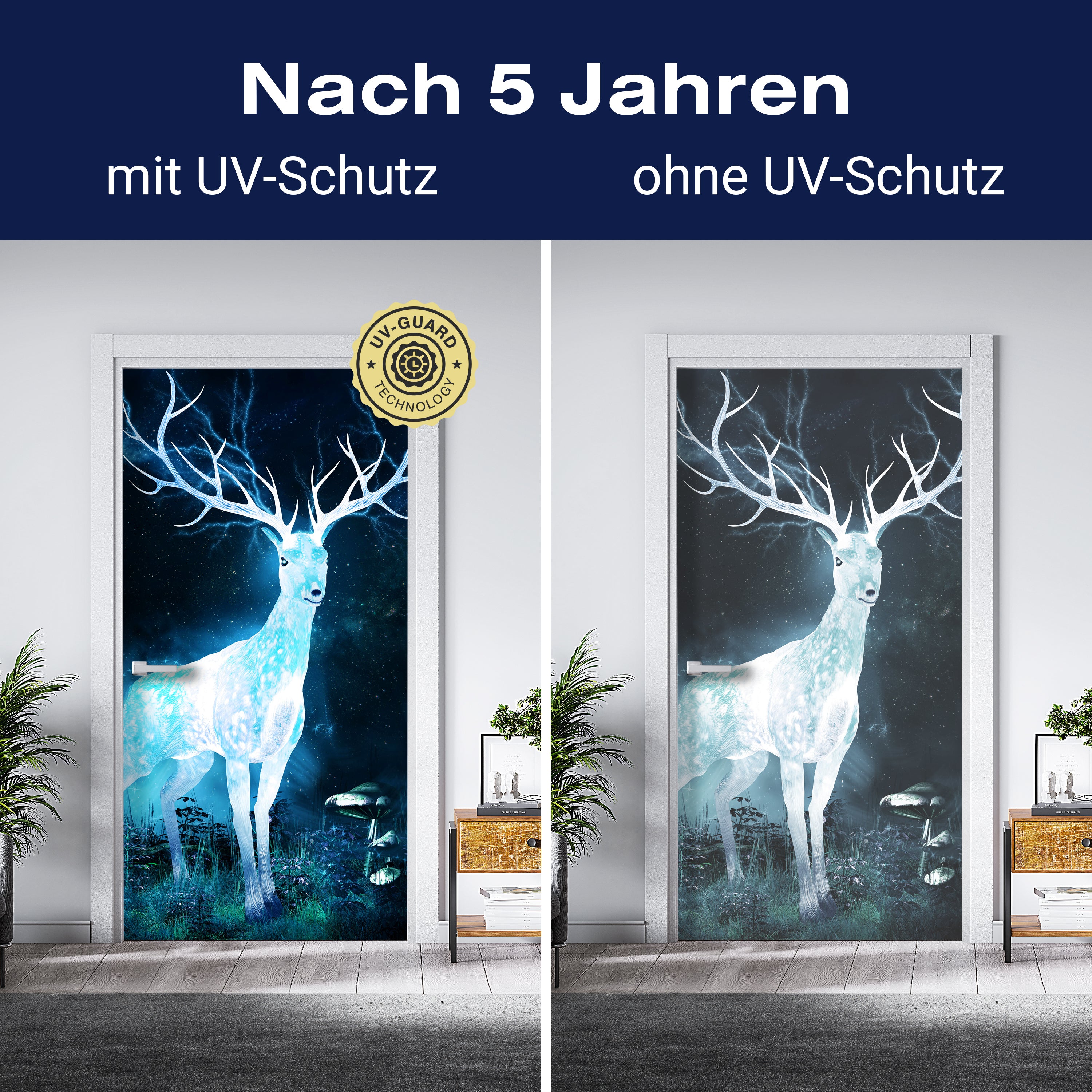 Türtapete Hirsch im Mondlicht, Nacht, Fantasy M1260 - Bild 4 Türtapete Hirsch im Mondlicht, Nacht, Fantasy M1260 - Bild 4