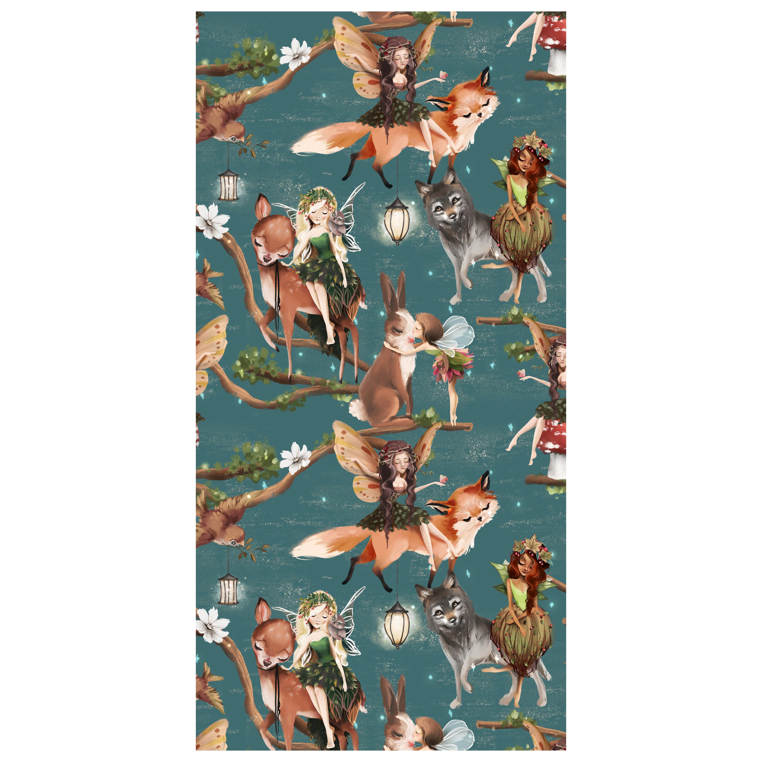 Türtapete Märchen Tiere & Elfen, Wolf, Reh, Elfe M1261 - Bild 2 Türtapete Märchen Tiere & Elfen, Wolf, Reh, Elfe M1261 - Bild 2