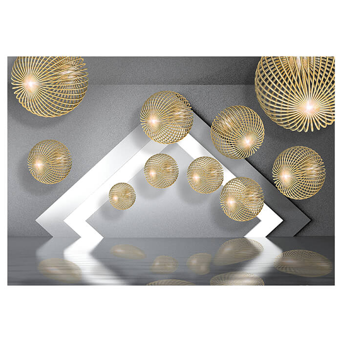 Fototapete Kugeln Gold 3D Effekt M1263 - Bild 2 Fototapete Kugeln Gold 3D Effekt M1263 - Bild 2