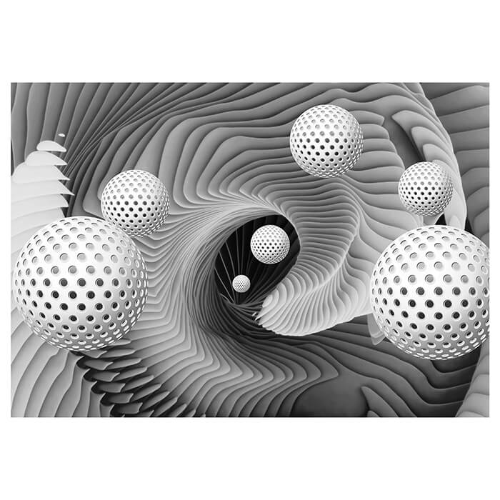 Fototapete Kugeln 3D Effekt Schwarz weiß M1264 - Bild 2 Fototapete Kugeln 3D Effekt Schwarz weiß M1264 - Bild 2
