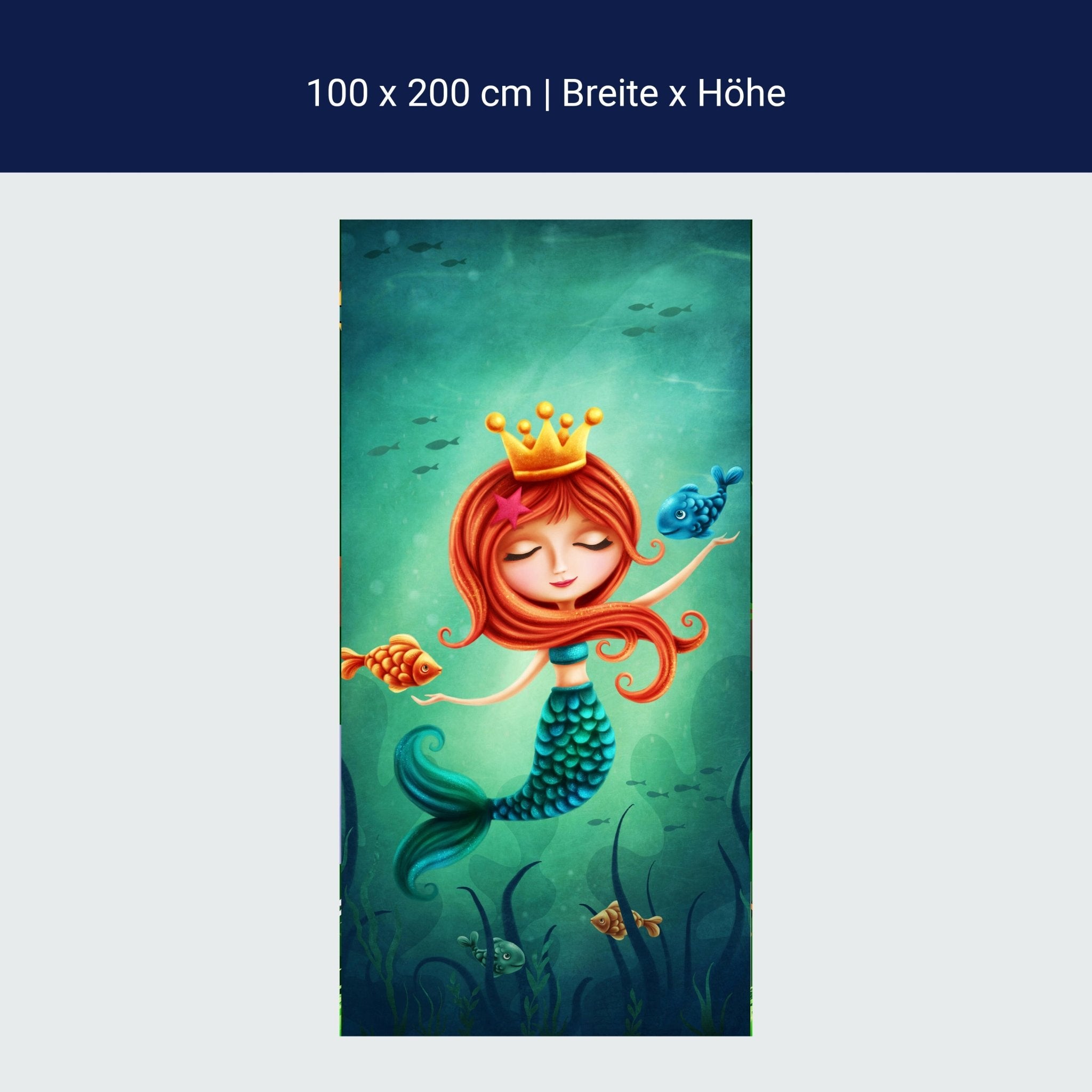Türtapete kleine Meerjungfrau, Mädchen, Krone M1264 Türtapete kleine Meerjungfrau, Mädchen, Krone M1264