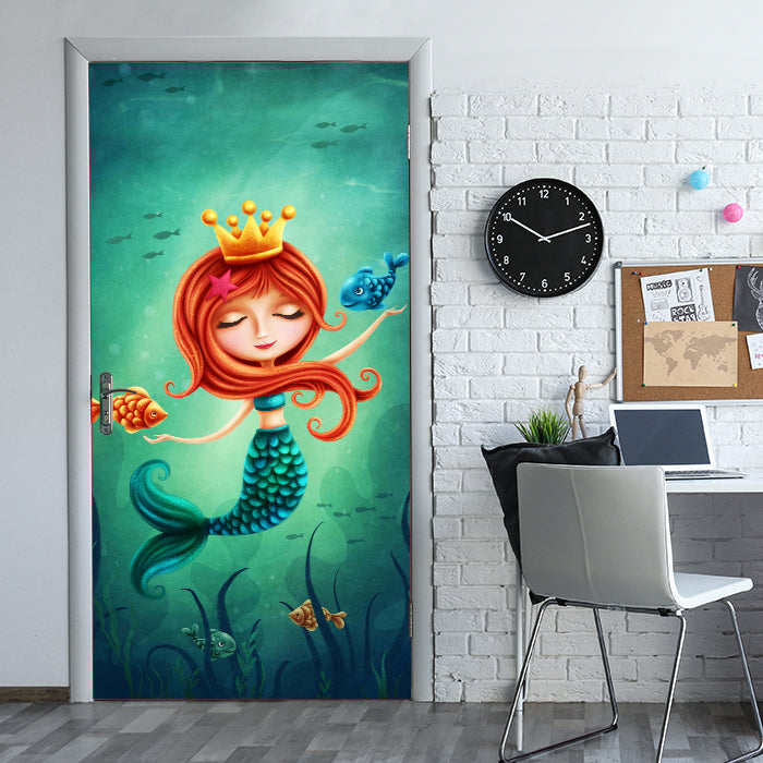 Türtapete kleine Meerjungfrau, Mädchen, Krone M1264 - Bild 1 Türtapete kleine Meerjungfrau, Mädchen, Krone M1264 - Bild 1