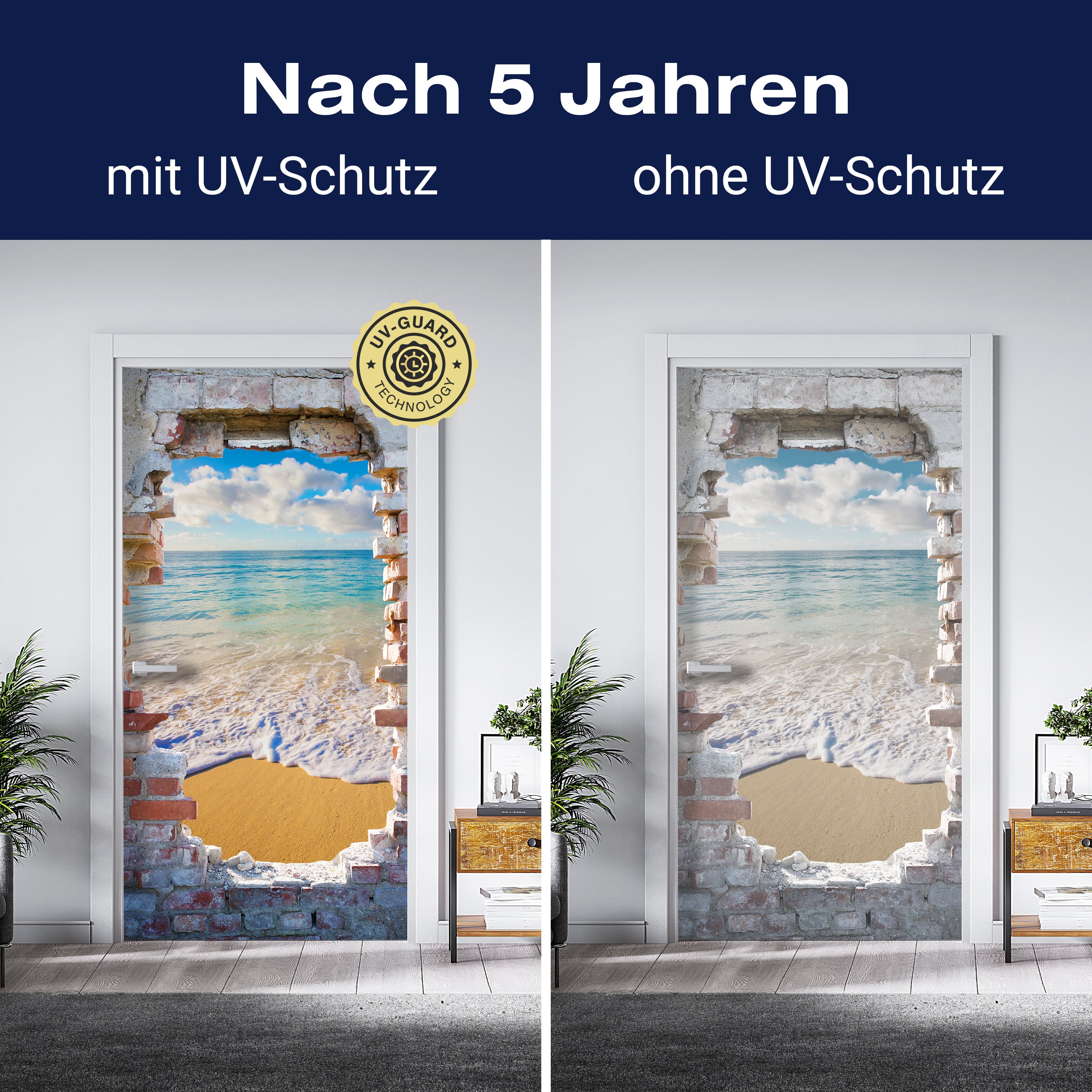 Türtapete 3D Steinwand, Ausblick, Meer, Strand M1265 - Bild 4 Türtapete 3D Steinwand, Ausblick, Meer, Strand M1265 - Bild 4