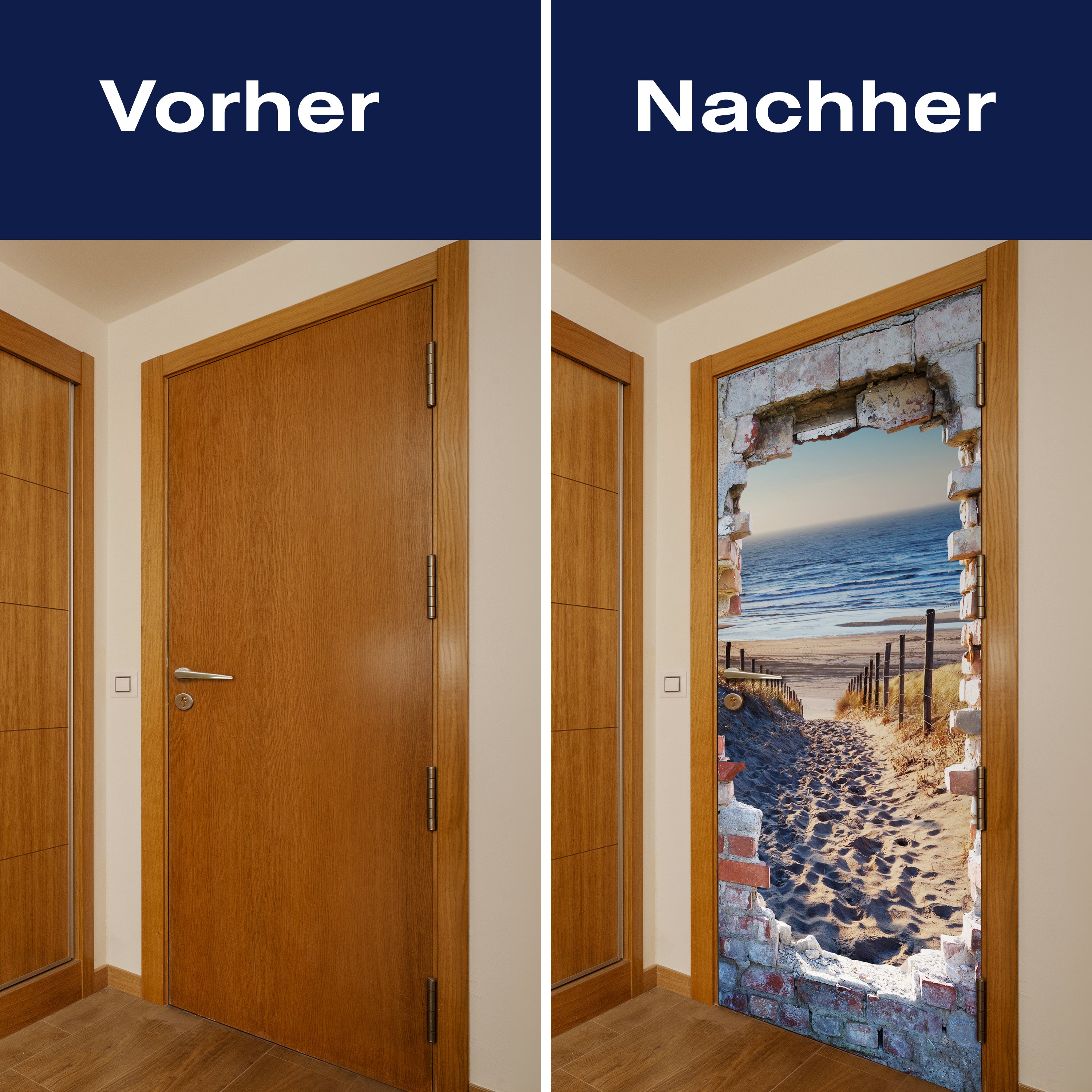 Türtapete 3D Steinwand, Weg zum Strand, Meer M1267 - Bild 10 Türtapete 3D Steinwand, Weg zum Strand, Meer M1267 - Bild 10