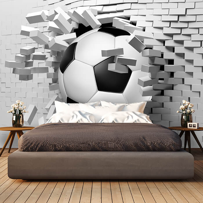 Fototapete Fussball Wanddurchbruch M1269 - Bild 1 Fototapete Fussball Wanddurchbruch M1269 - Bild 1