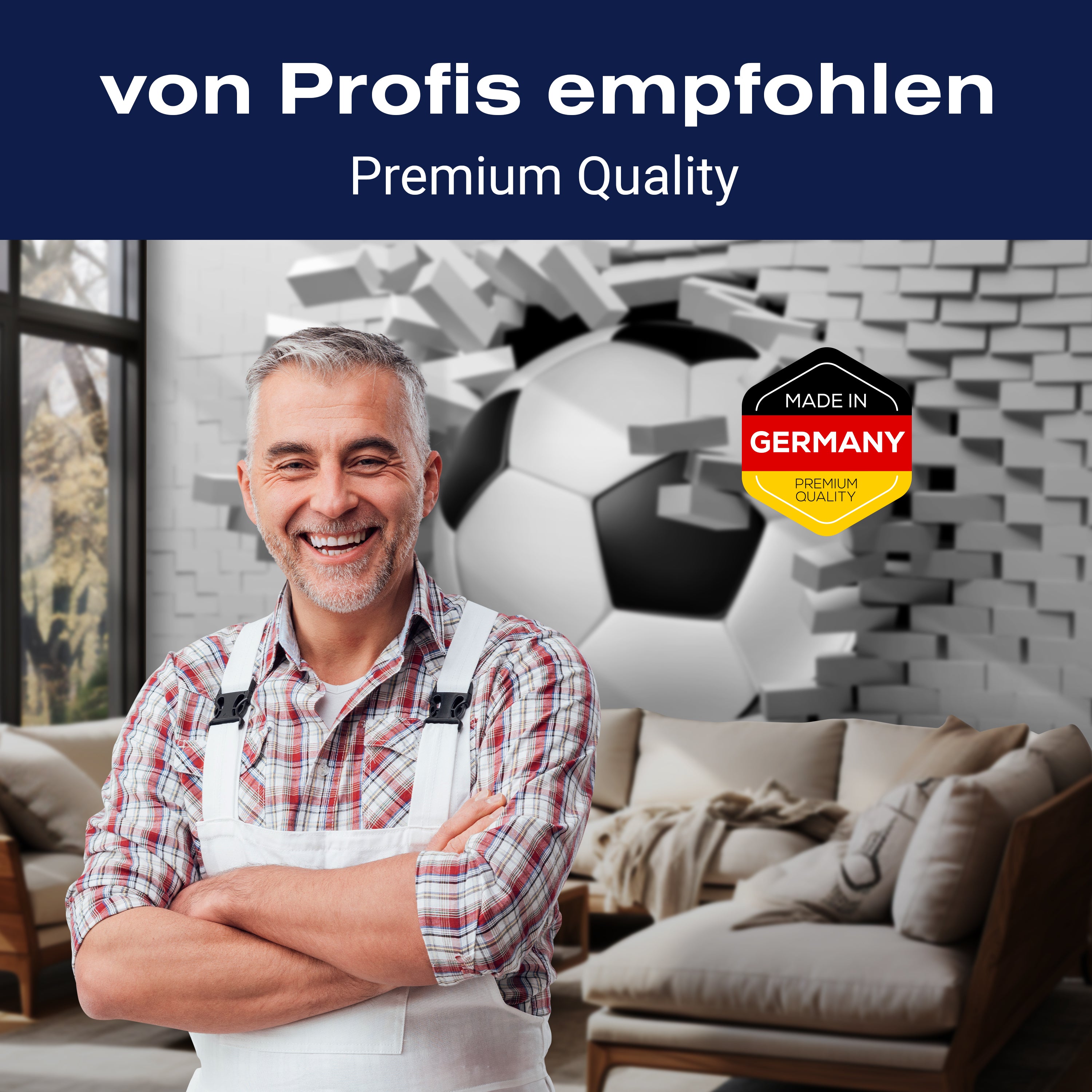 Fototapete Fussball Wanddurchbruch M1269 - Bild 5 Fototapete Fussball Wanddurchbruch M1269 - Bild 5