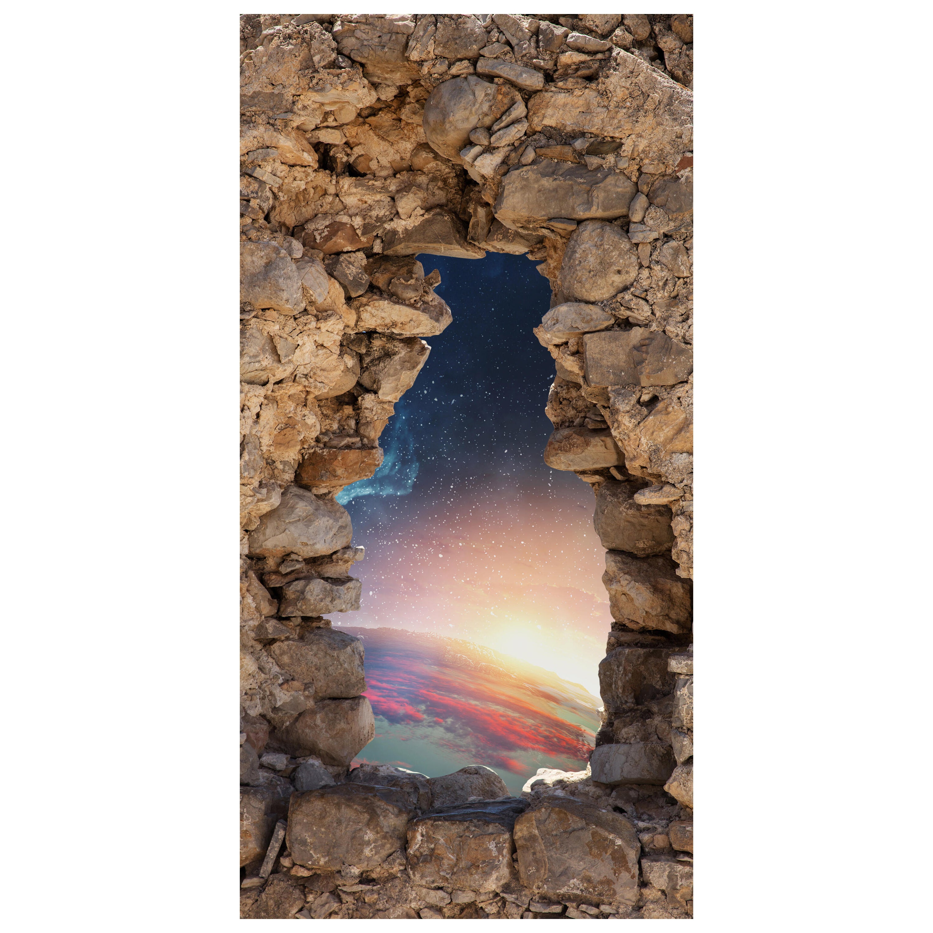 Türtapete 3D Steine, Weltraum, Erde, Sterne M1272 - Bild 2 Türtapete 3D Steine, Weltraum, Erde, Sterne M1272 - Bild 2