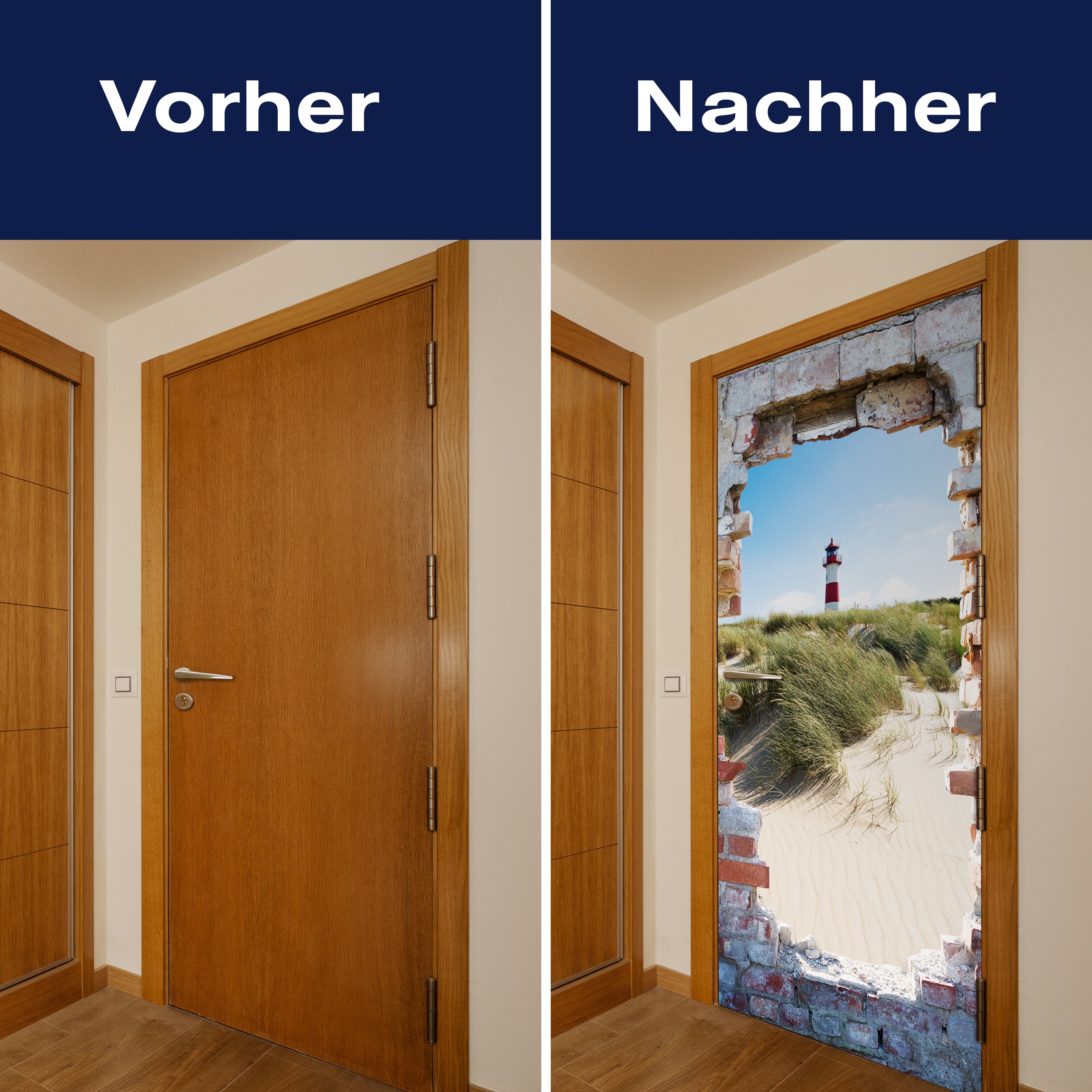 Türtapete 3D Ziegel, Leuchtturm, Strand, Düne M1277 - Bild 10 Türtapete 3D Ziegel, Leuchtturm, Strand, Düne M1277 - Bild 10