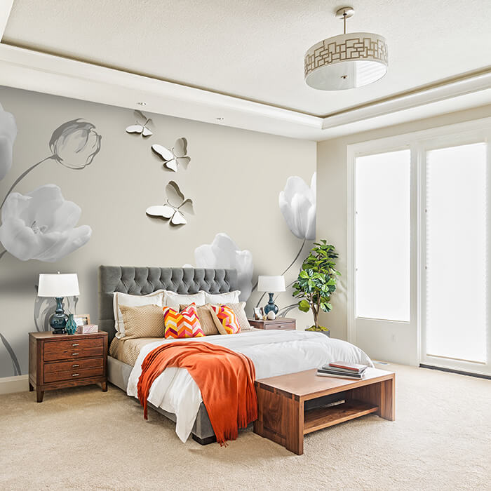 Fototapete Weisse Tulpen Ornamente M1279 - Bild 1 Fototapete Weisse Tulpen Ornamente M1279 - Bild 1