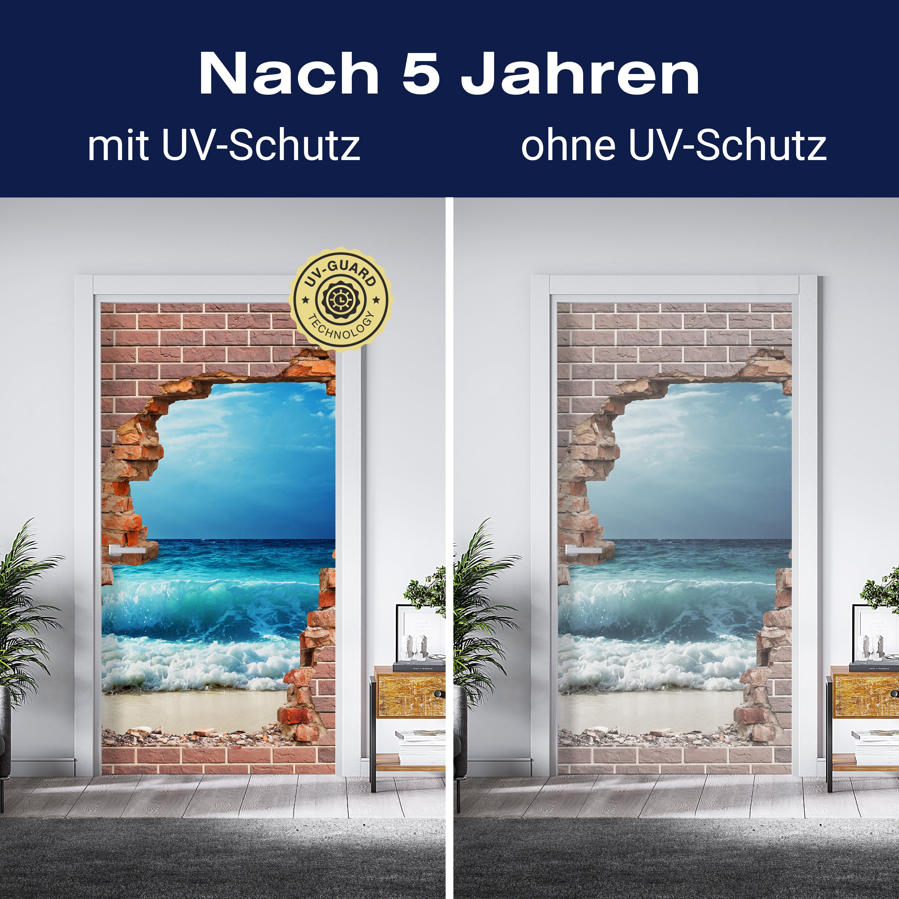 Türtapete 3D Ziegelwand, Meer, Wellen, Strand M1282 - Bild 4 Türtapete 3D Ziegelwand, Meer, Wellen, Strand M1282 - Bild 4