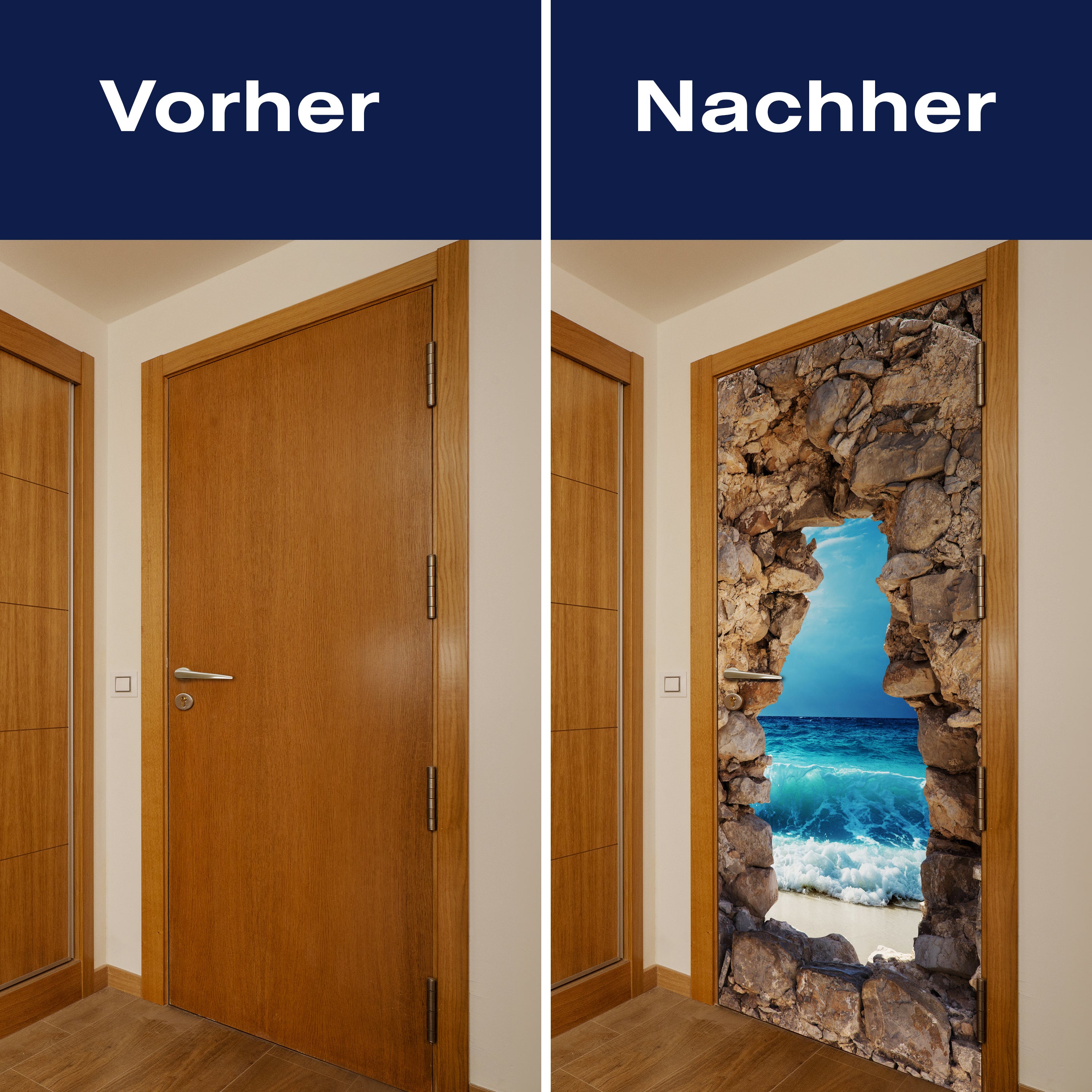 Türtapete 3D Backsteine, Meer, Wellen, Strand M1284 - Bild 10 Türtapete 3D Backsteine, Meer, Wellen, Strand M1284 - Bild 10