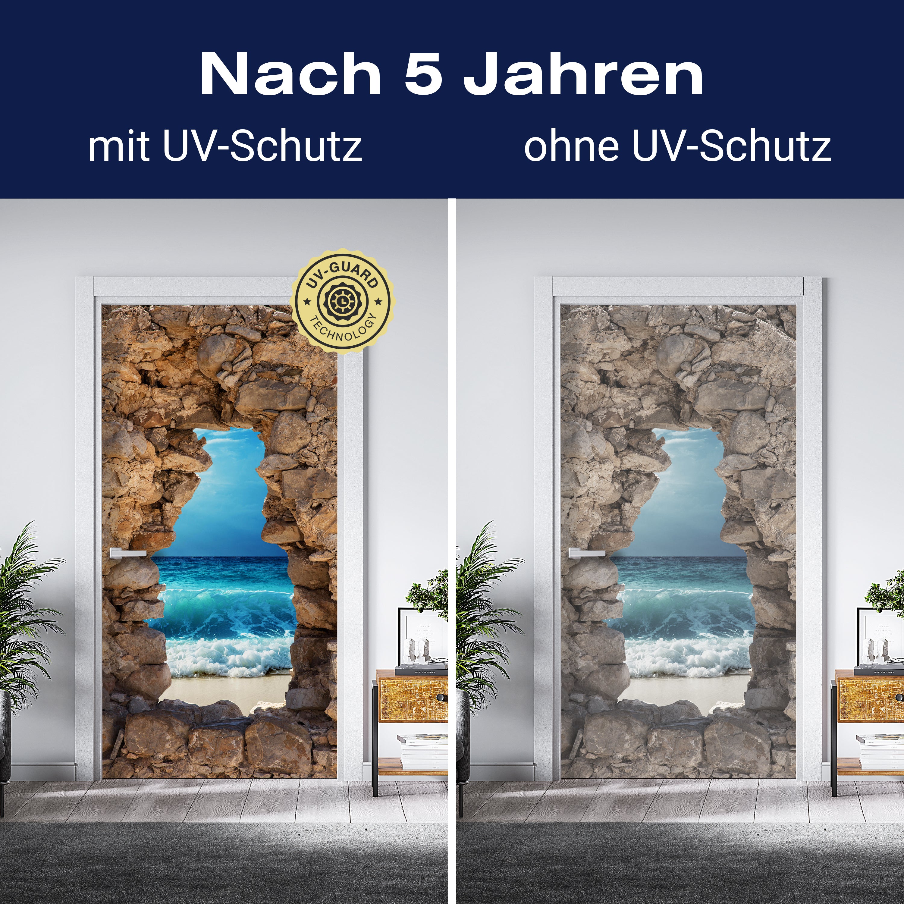 Türtapete 3D Backsteine, Meer, Wellen, Strand M1284 - Bild 4 Türtapete 3D Backsteine, Meer, Wellen, Strand M1284 - Bild 4