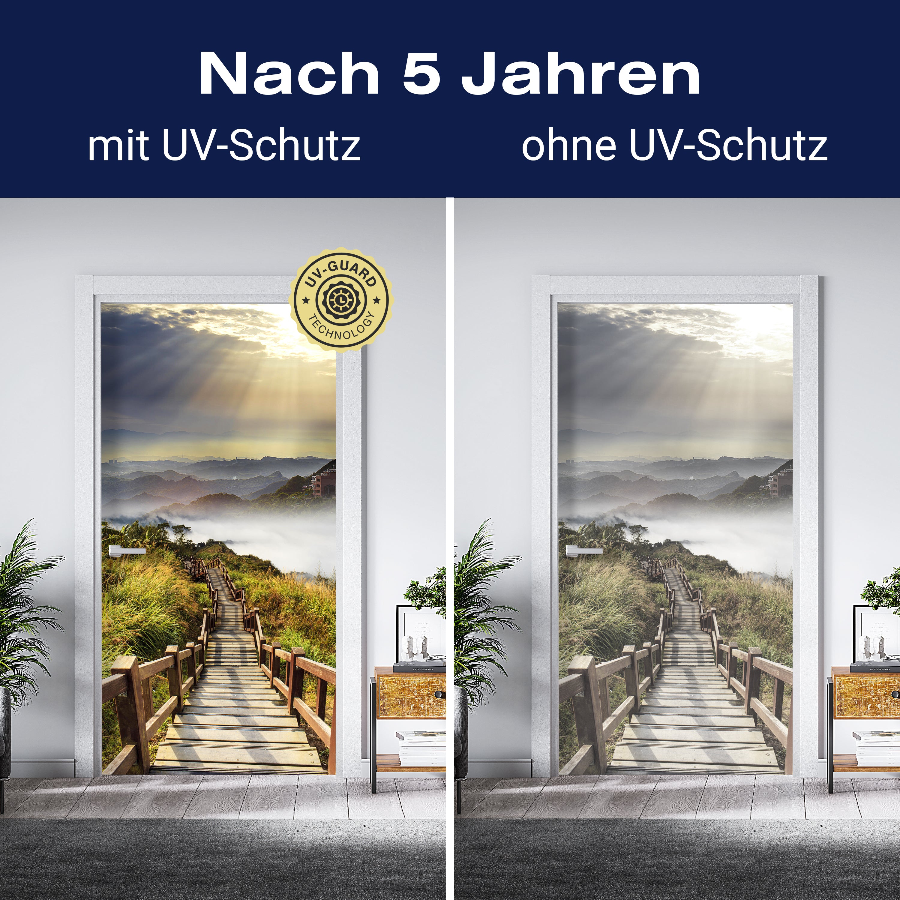 Türtapete Treppe auf Berggipfel, Sonne, Wolken M1286 - Bild 4 Türtapete Treppe auf Berggipfel, Sonne, Wolken M1286 - Bild 4