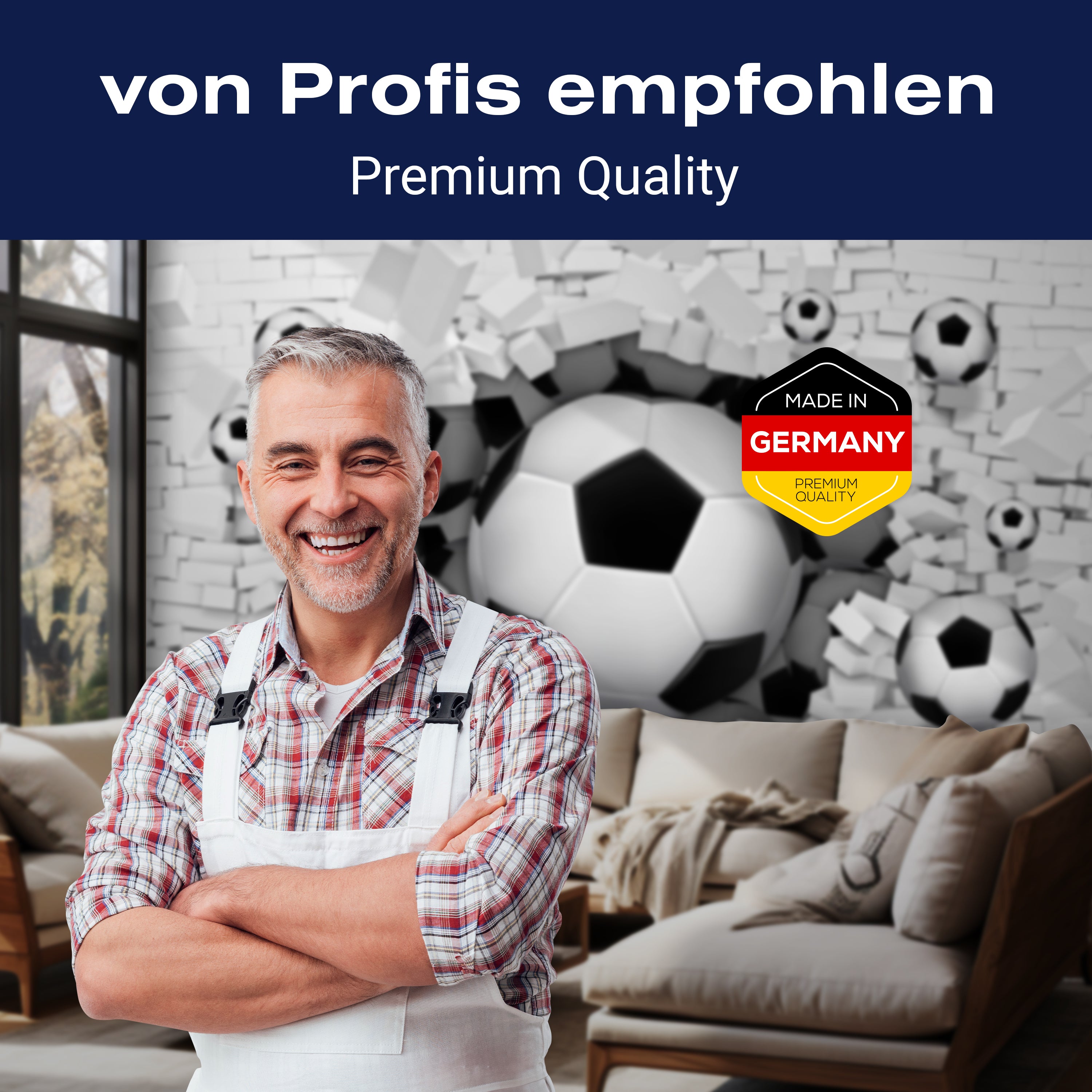 Fototapete Fussball Wanddurchbruch 3D M1287 - Bild 5 Fototapete Fussball Wanddurchbruch 3D M1287 - Bild 5