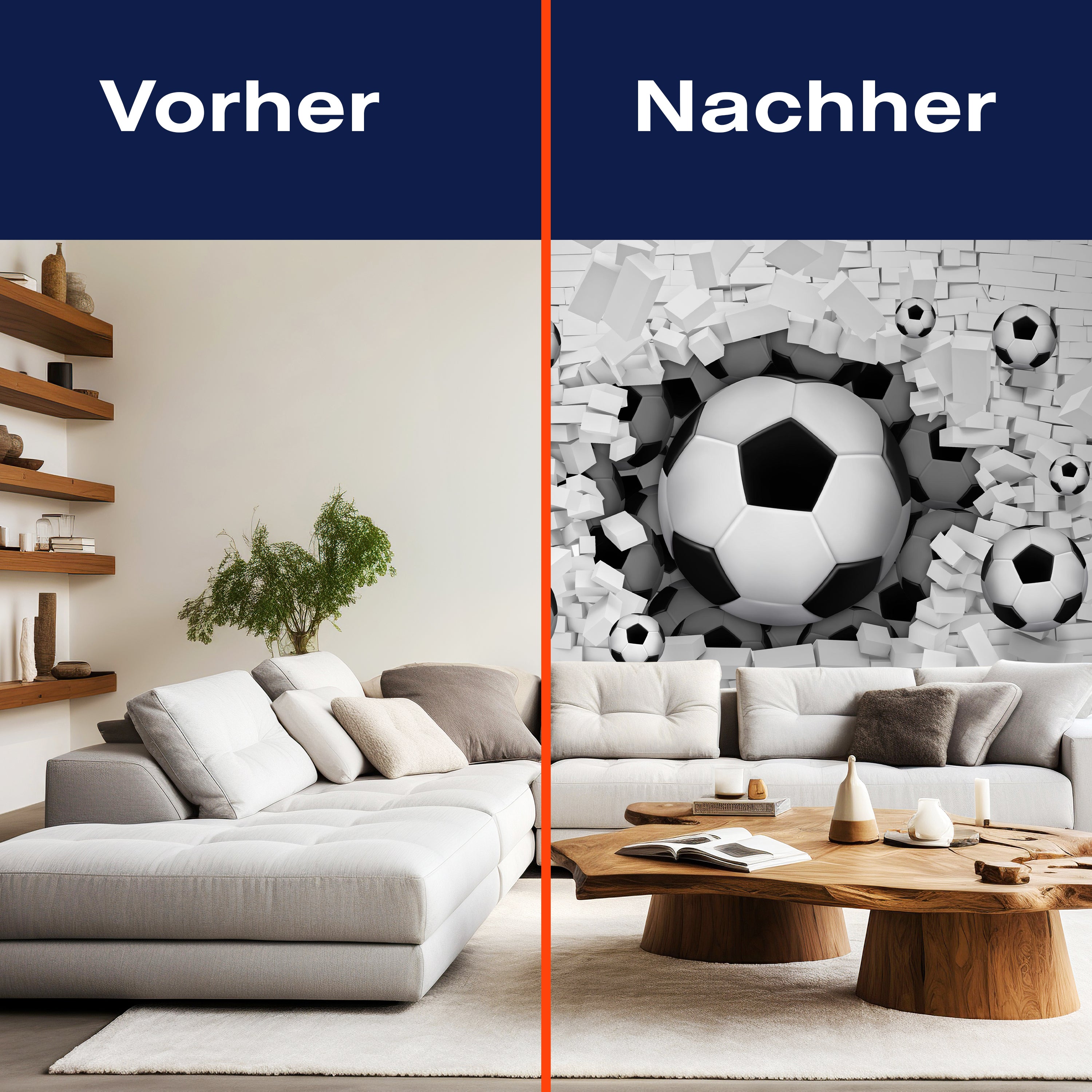 Fototapete Fussball Wanddurchbruch 3D M1287 - Bild 9 Fototapete Fussball Wanddurchbruch 3D M1287 - Bild 9