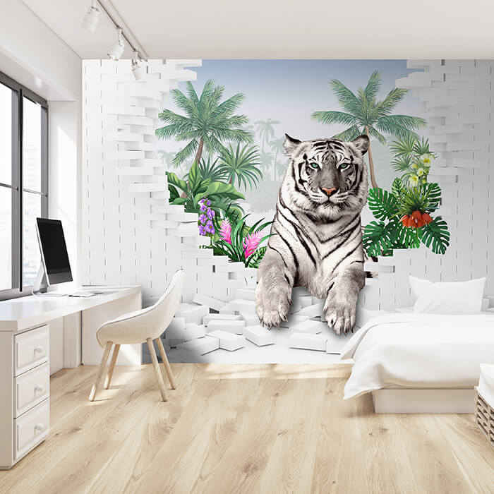 Fototapete Dschungel Tiger Pflanzen M1289 - Bild 1 Fototapete Dschungel Tiger Pflanzen M1289 - Bild 1