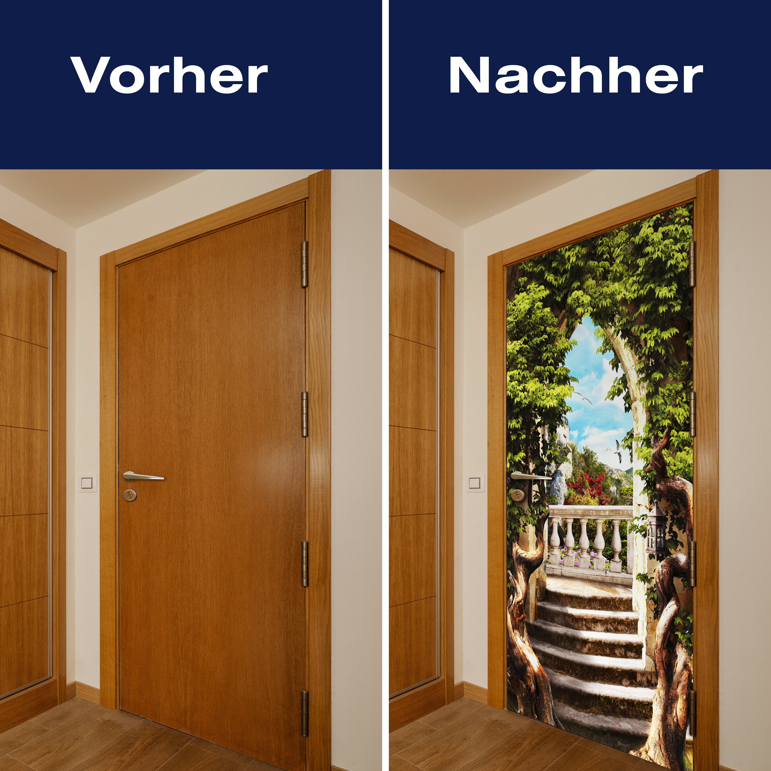 Türtapete Blick durch Tor, Efeu, Pflanzen, Vögel M1289 - Bild 10 Türtapete Blick durch Tor, Efeu, Pflanzen, Vögel M1289 - Bild 10