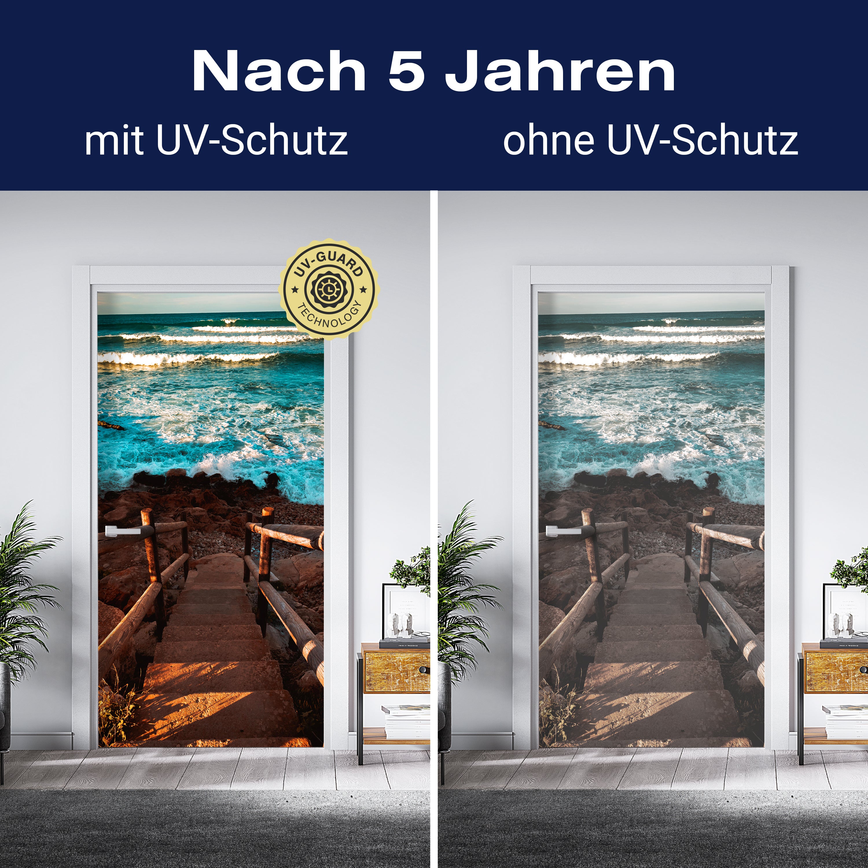 Türtapete Treppe zum Strand, Meer, Wellen, Wasser M1290 - Bild 4 Türtapete Treppe zum Strand, Meer, Wellen, Wasser M1290 - Bild 4