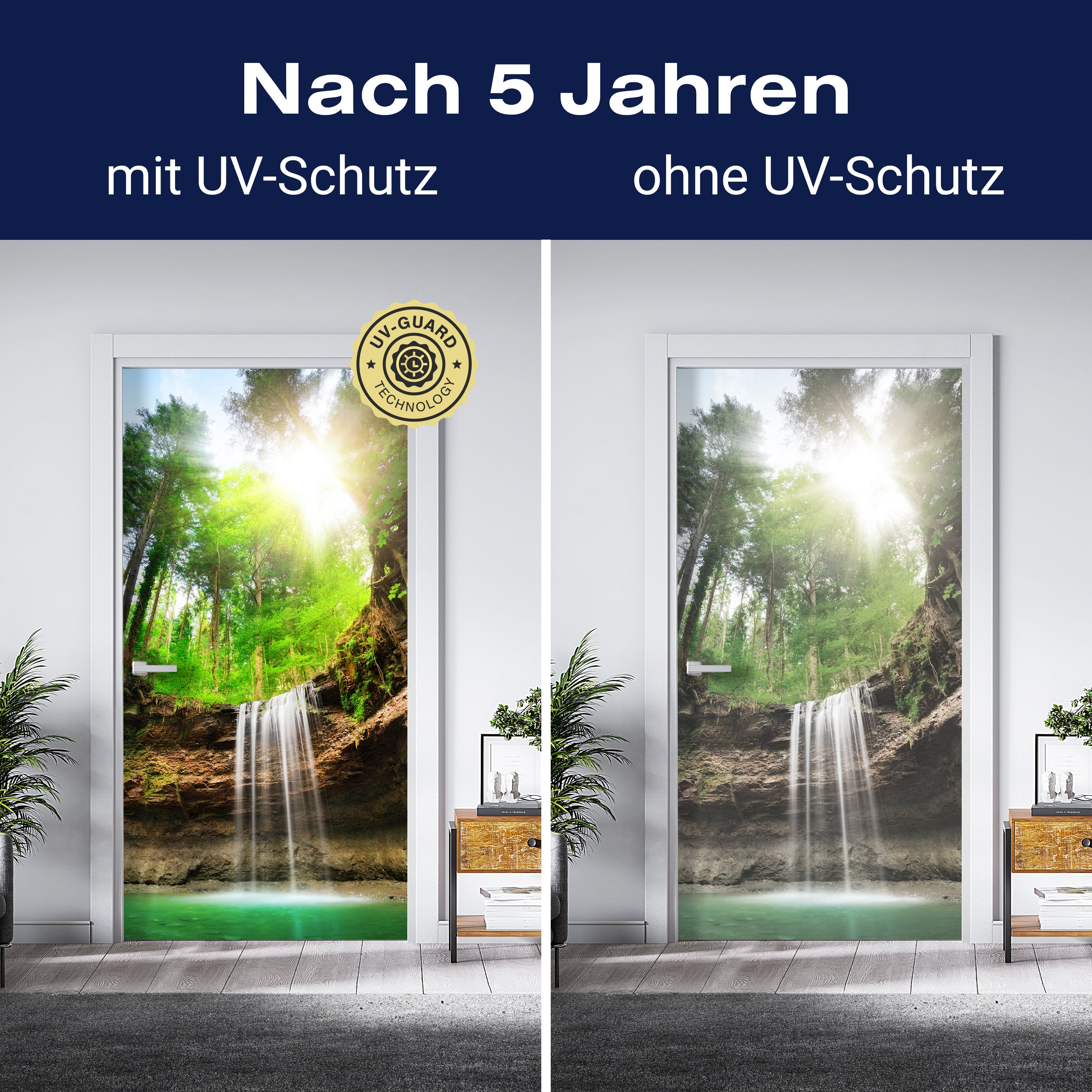 Türtapete Wasserfall im Wald, Sonne, Wasser, Natur M1294 - Bild 4 Türtapete Wasserfall im Wald, Sonne, Wasser, Natur M1294 - Bild 4