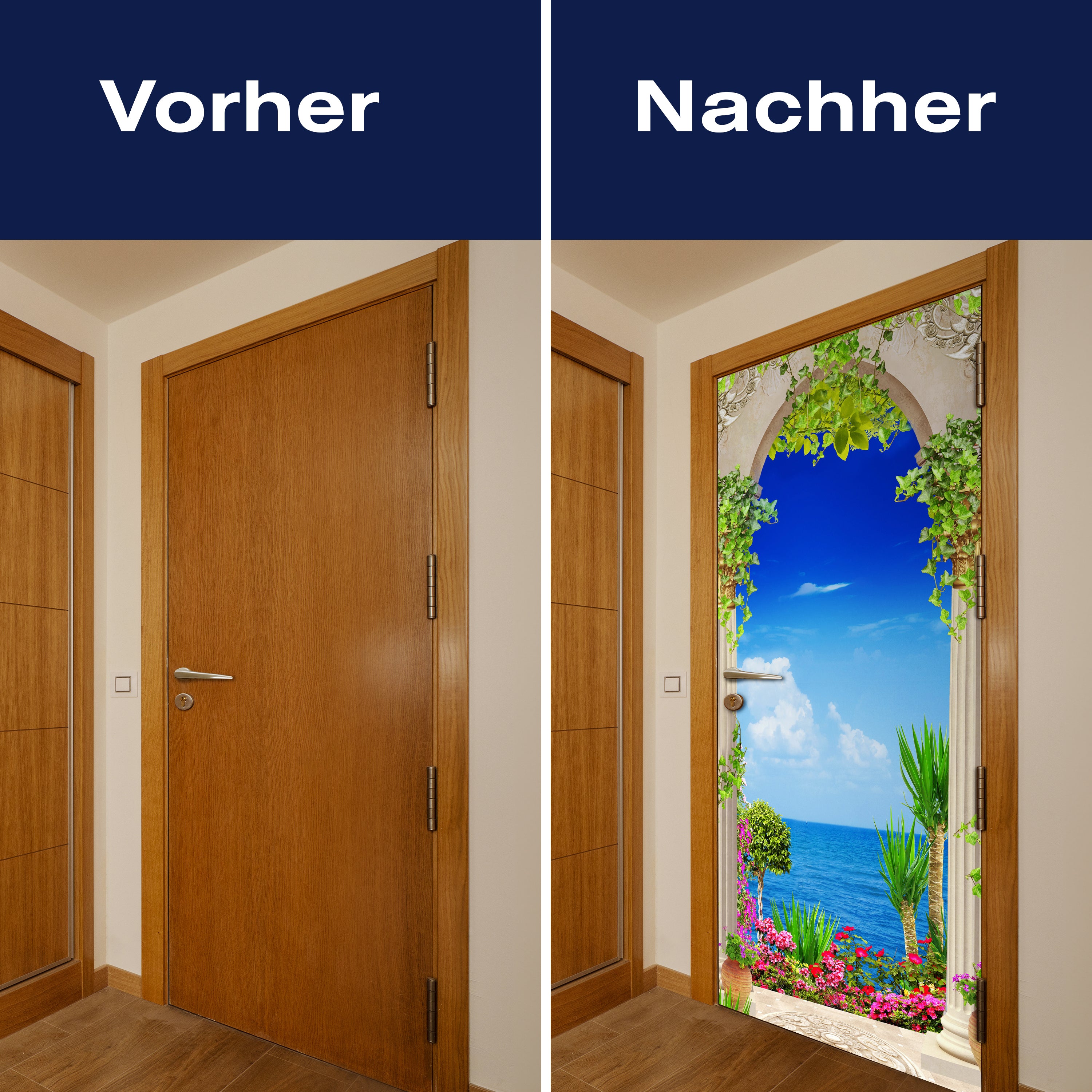 Türtapete Blick aufs Meer, Säulen, Pflanzen, Efeu M1296 - Bild 10 Türtapete Blick aufs Meer, Säulen, Pflanzen, Efeu M1296 - Bild 10