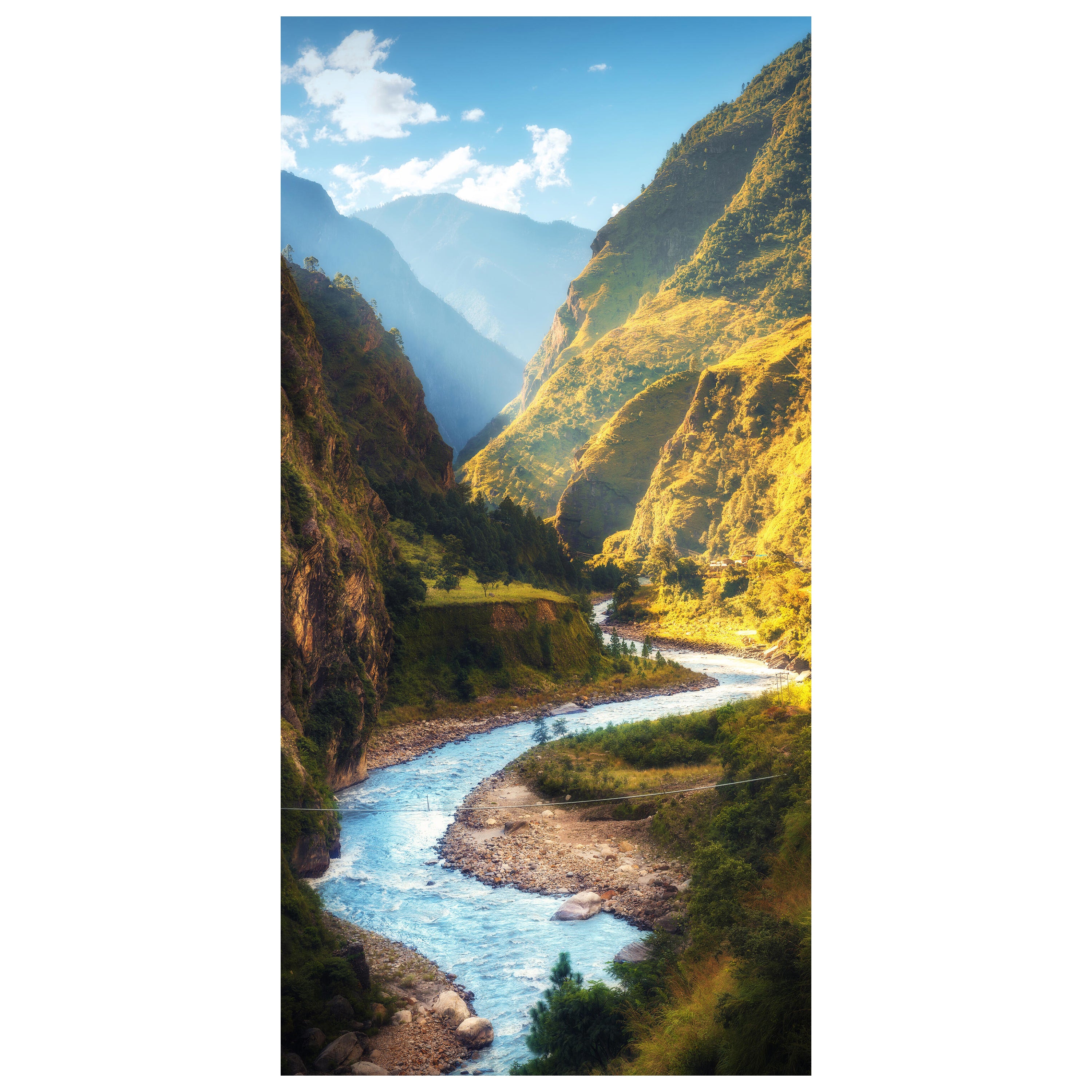 Türtapete Fluss im Tal, Berge, Sonne, Gebirge M1299 - Bild 2 Türtapete Fluss im Tal, Berge, Sonne, Gebirge M1299 - Bild 2