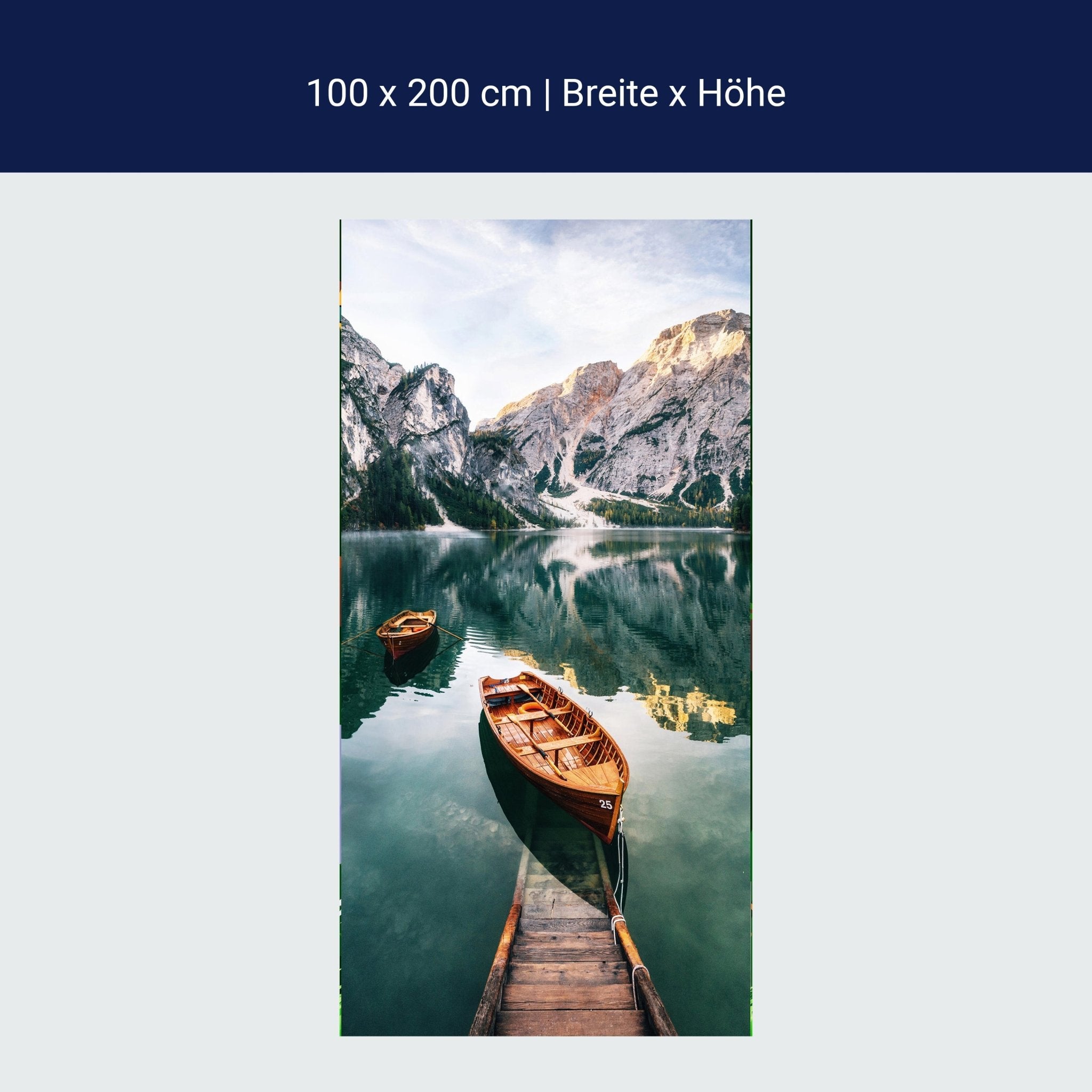 Türtapete Boote auf Bergsee, Gebirge, Wasser, Boot M1300 Türtapete Boote auf Bergsee, Gebirge, Wasser, Boot M1300