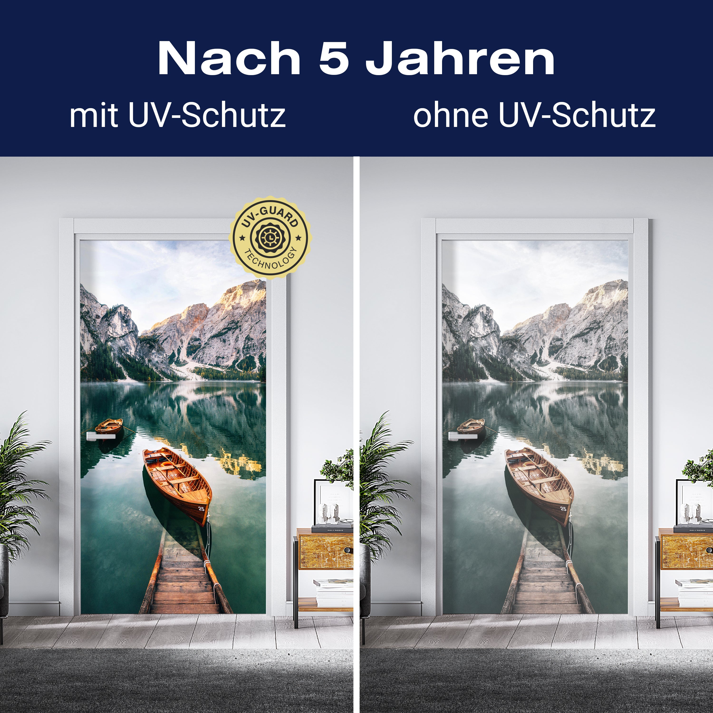 Türtapete Boote auf Bergsee, Gebirge, Wasser, Boot M1300 - Bild 4 Türtapete Boote auf Bergsee, Gebirge, Wasser, Boot M1300 - Bild 4