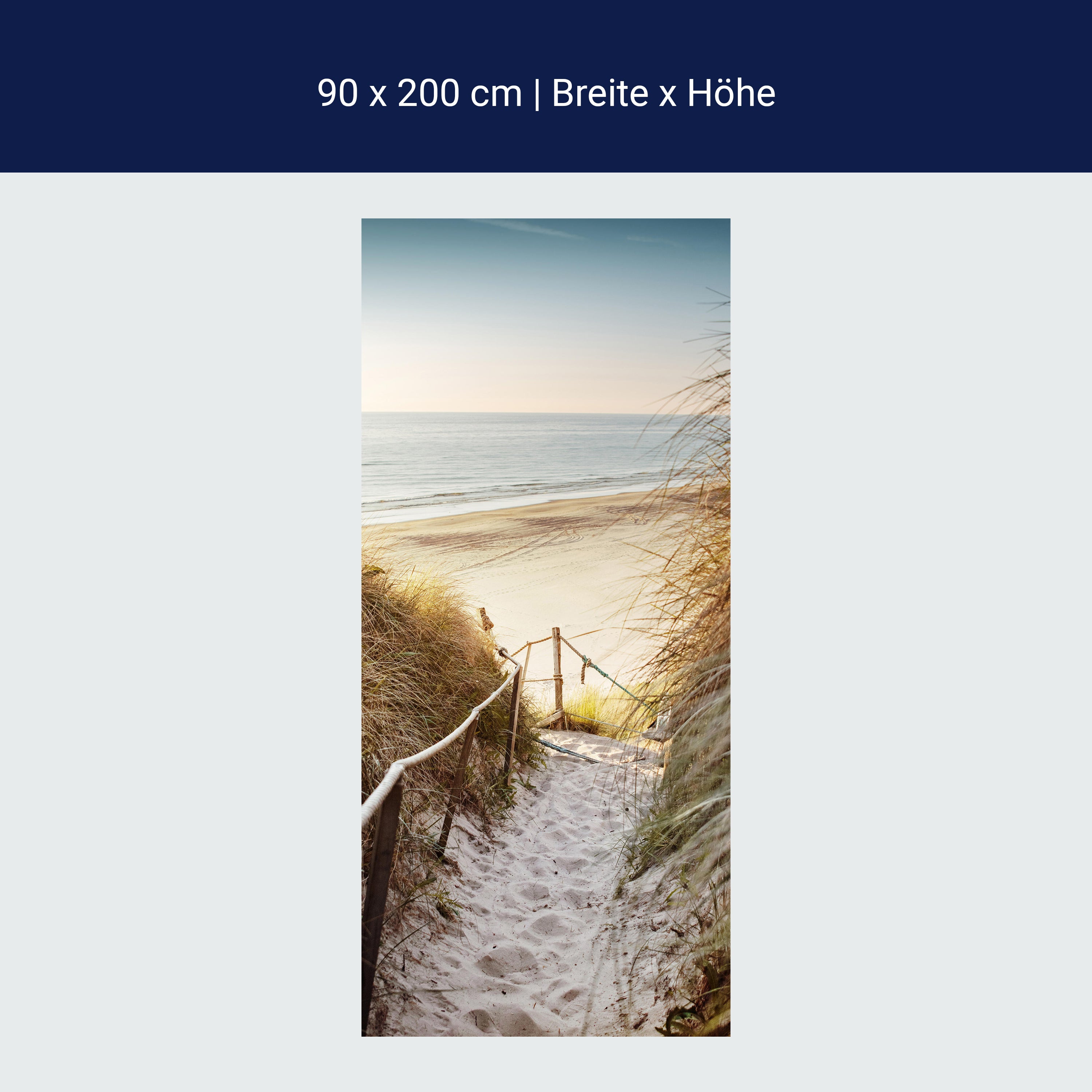 Türtapete Weg zum Strand, Seil, Meer, Düne, Schilf M1301 Türtapete Weg zum Strand, Seil, Meer, Düne, Schilf M1301