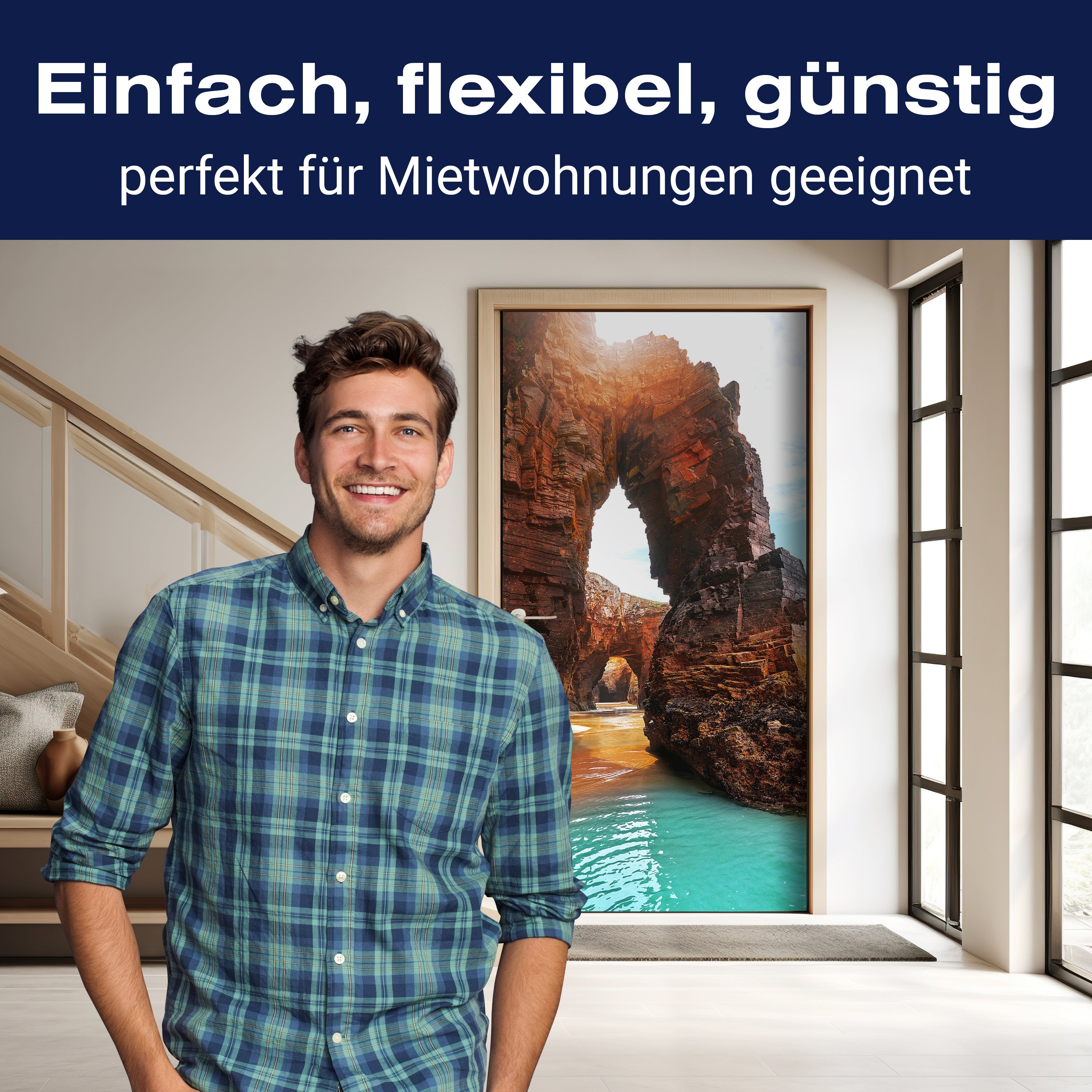 Türtapete Felsen an der Küste, Meer, Sonne, Strand M1302 - Bild 3 Türtapete Felsen an der Küste, Meer, Sonne, Strand M1302 - Bild 3