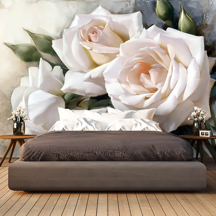 Fototapete Vintage weisse Rosen M1307 - Bild 1 Fototapete Vintage weisse Rosen M1307 - Bild 1