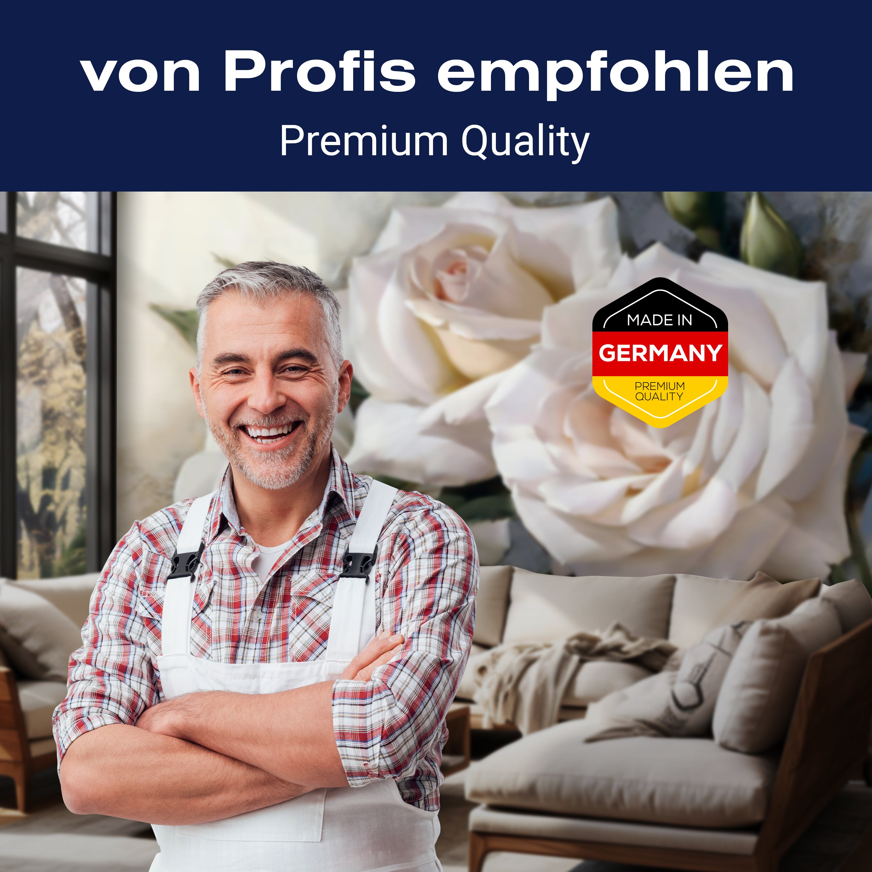 Fototapete Vintage weisse Rosen M1307 - Bild 5 Fototapete Vintage weisse Rosen M1307 - Bild 5