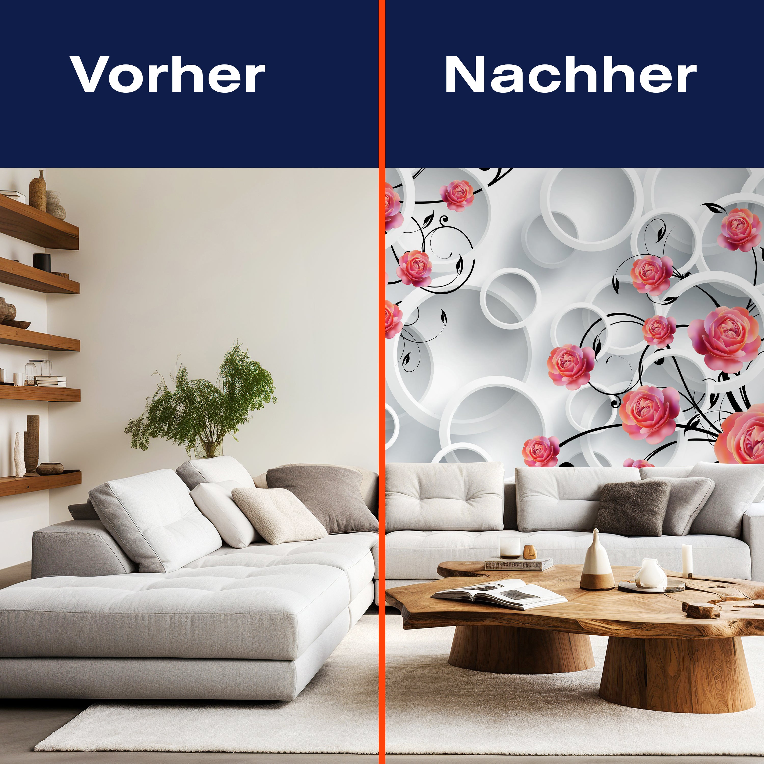 Fototapete Rosen Ornamente rot M1312 - Bild 9 Fototapete Rosen Ornamente rot M1312 - Bild 9