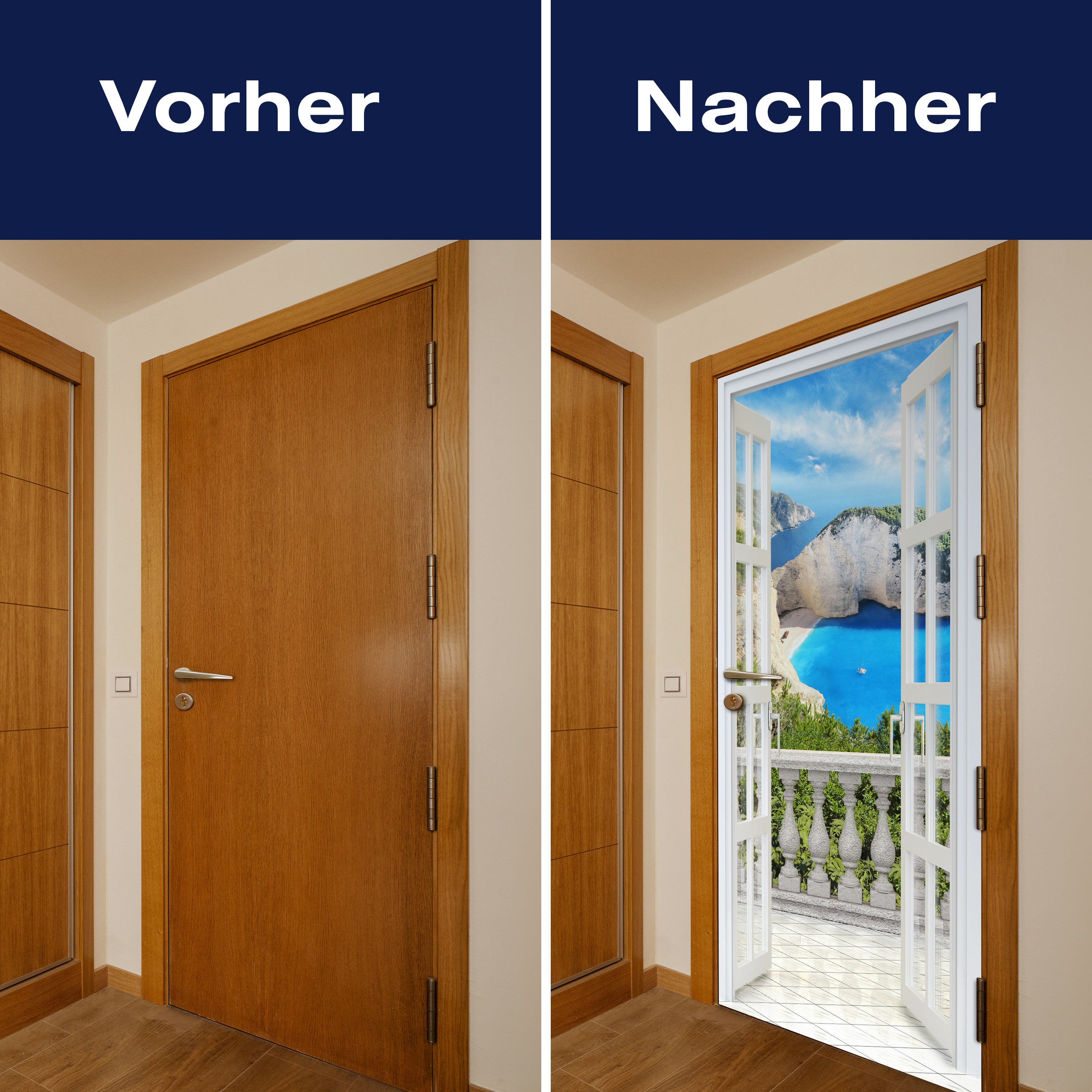 Türtapete Ausblick von Balkon, Meer, Küste, Felsen M1312 - Bild 10 Türtapete Ausblick von Balkon, Meer, Küste, Felsen M1312 - Bild 10