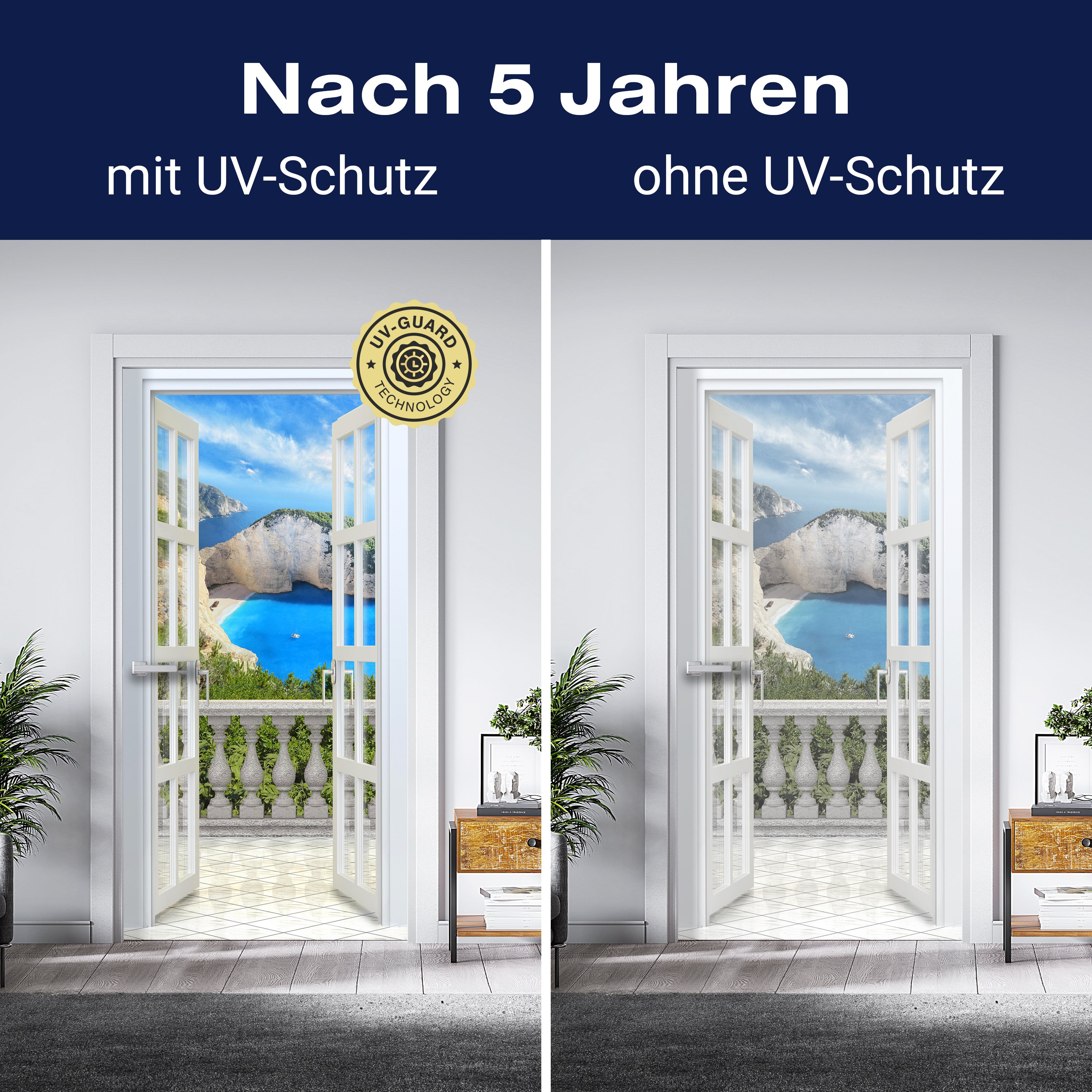 Türtapete Ausblick von Balkon, Meer, Küste, Felsen M1312 - Bild 4 Türtapete Ausblick von Balkon, Meer, Küste, Felsen M1312 - Bild 4