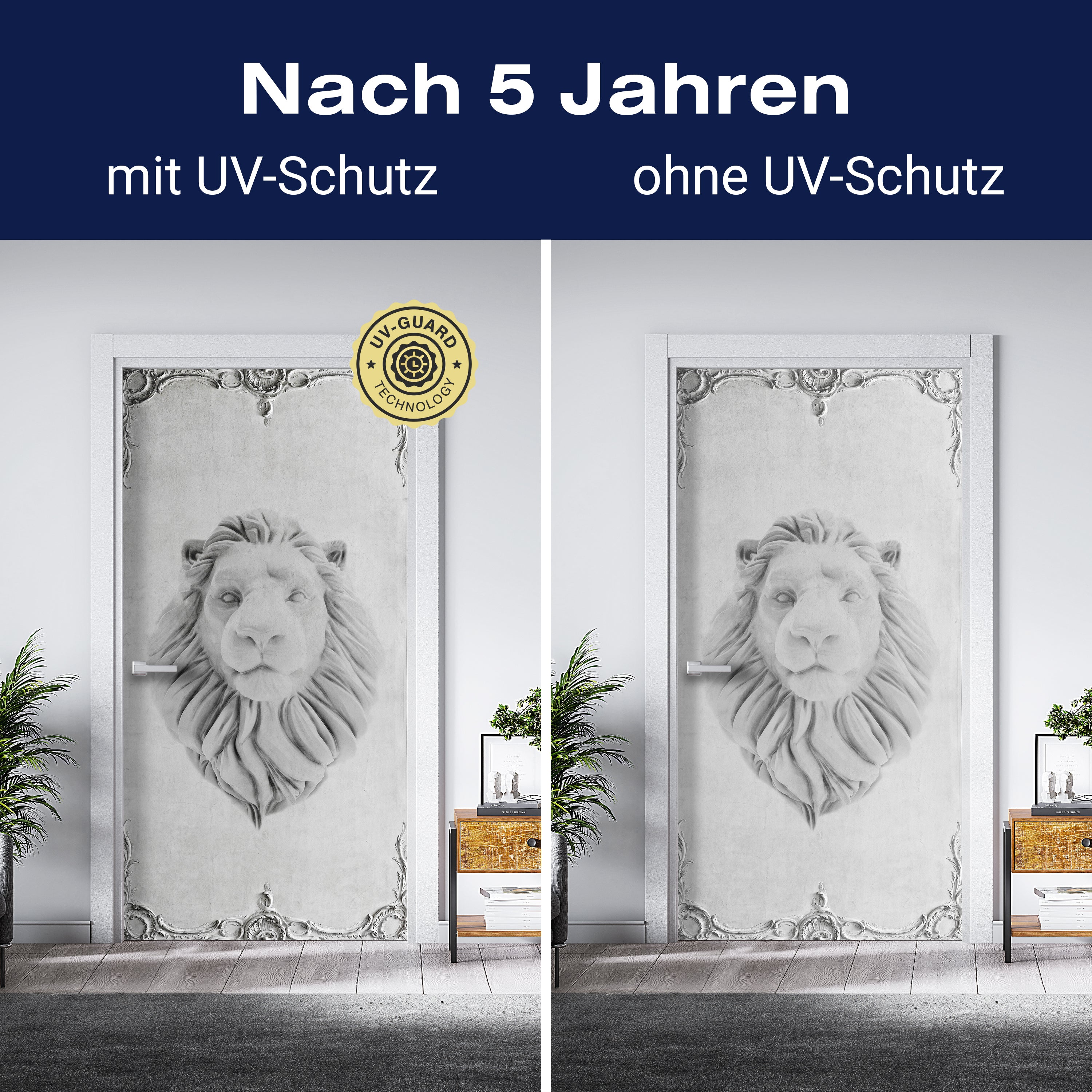 Türtapete großer Löwenkopf, Stuck, Löwe, Marmor M1314 - Bild 4 Türtapete großer Löwenkopf, Stuck, Löwe, Marmor M1314 - Bild 4