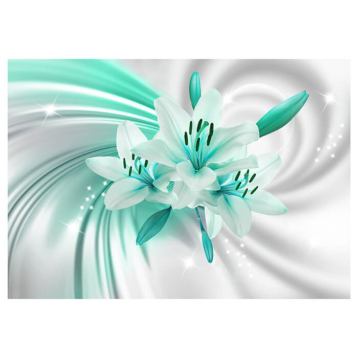 Fototapete Türkis Lilien Blüten M1319 - Bild 2 Fototapete Türkis Lilien Blüten M1319 - Bild 2
