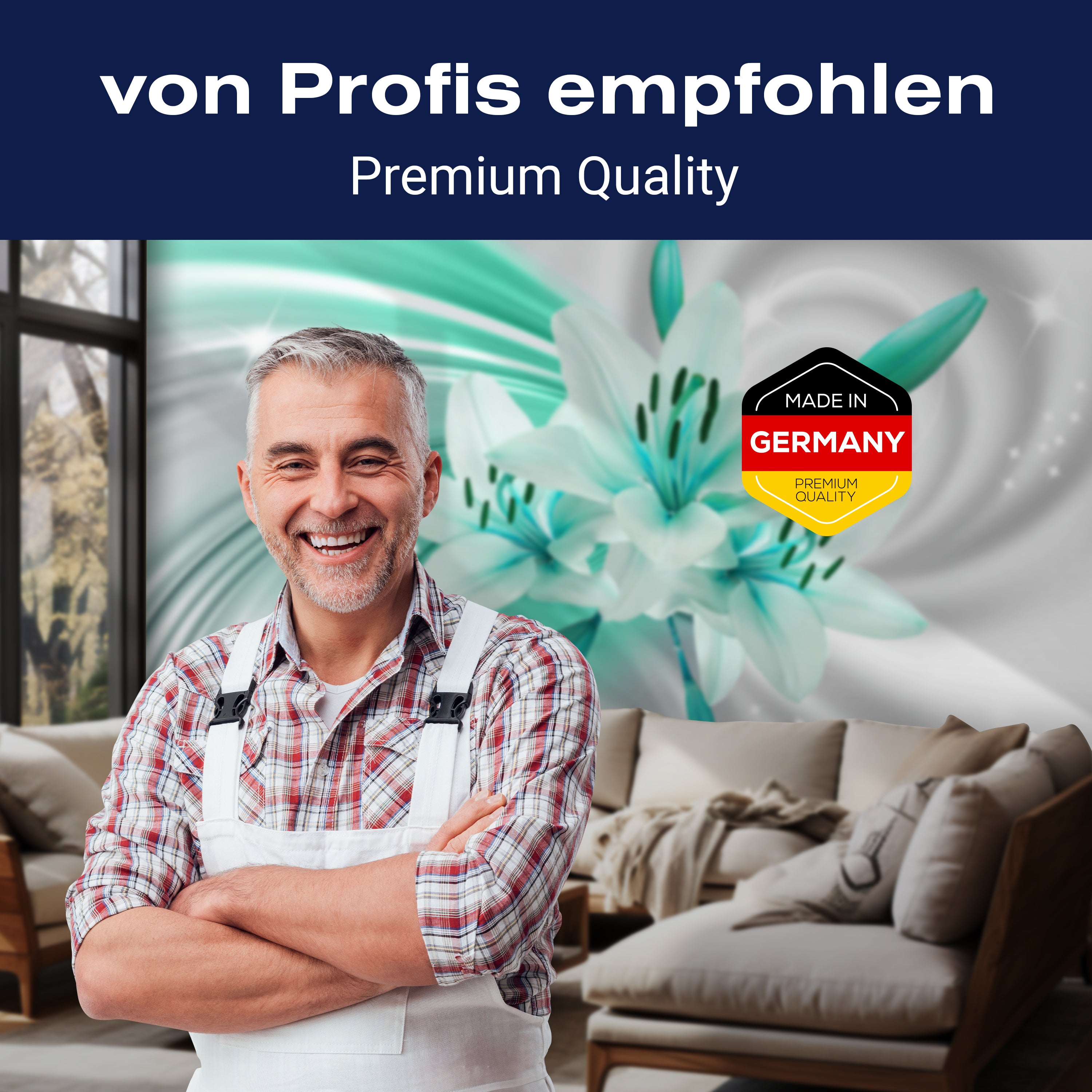 Fototapete Türkis Lilien Blüten M1319 - Bild 5 Fototapete Türkis Lilien Blüten M1319 - Bild 5