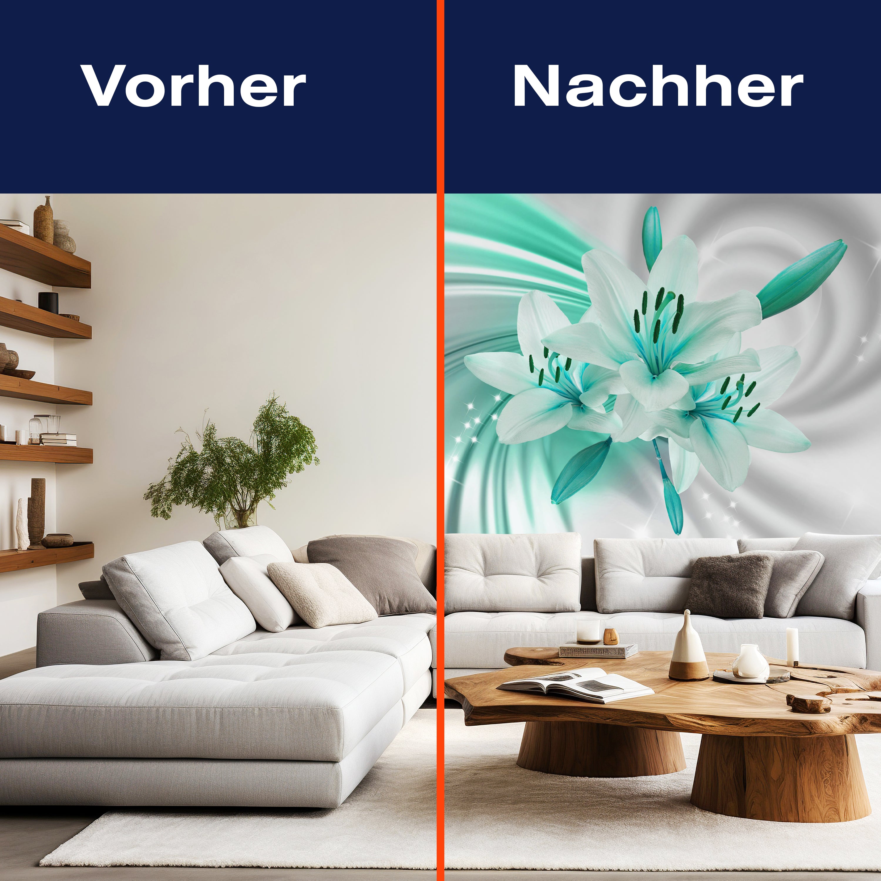 Fototapete Türkis Lilien Blüten M1319 - Bild 9 Fototapete Türkis Lilien Blüten M1319 - Bild 9