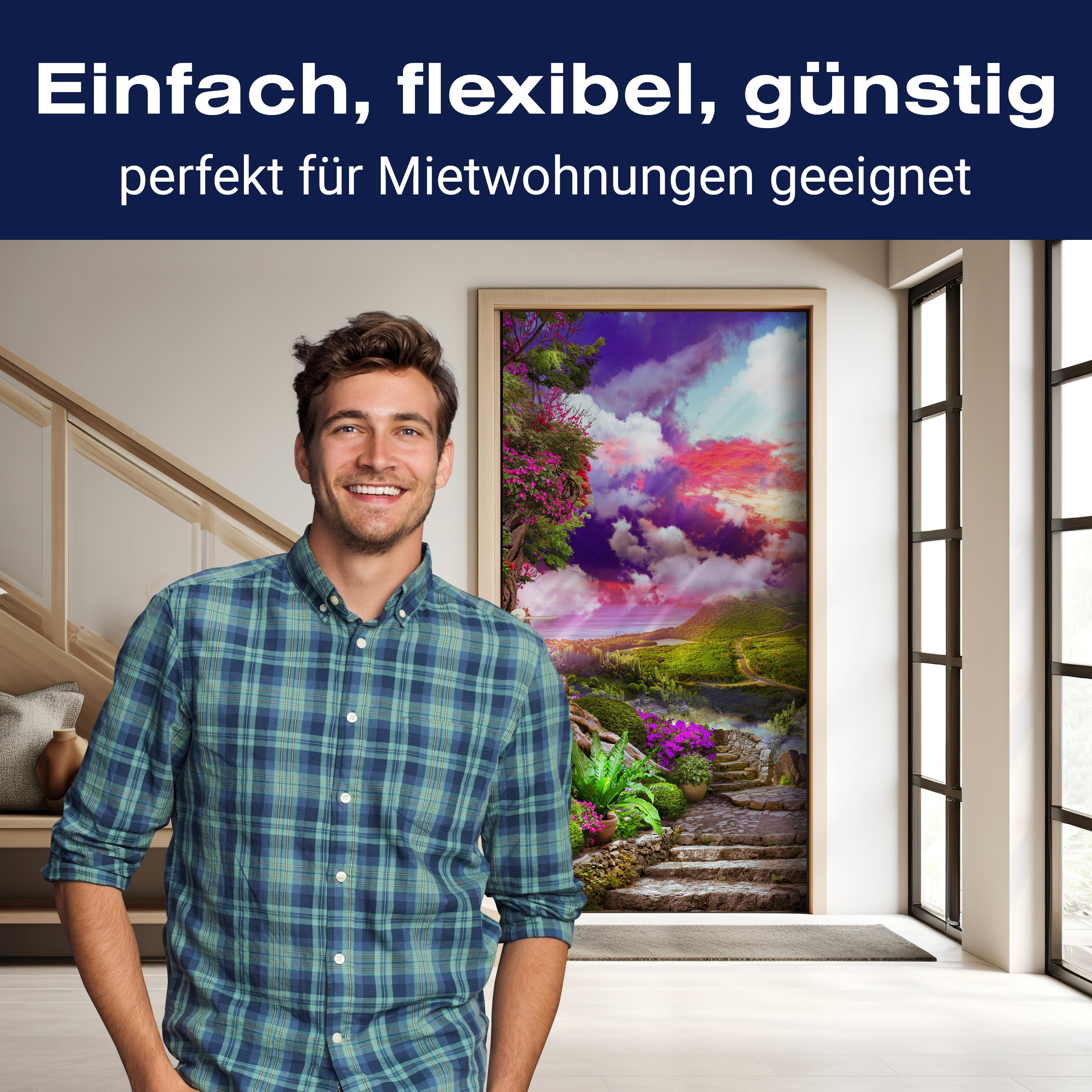 Türtapete Regenbogen Landschaft, Wolken, Fantasy M1319 - Bild 3 Türtapete Regenbogen Landschaft, Wolken, Fantasy M1319 - Bild 3