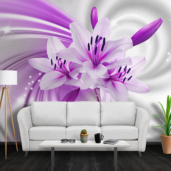Fototapete Violett Lilien Blüten M1322 - Bild 1 Fototapete Violett Lilien Blüten M1322 - Bild 1