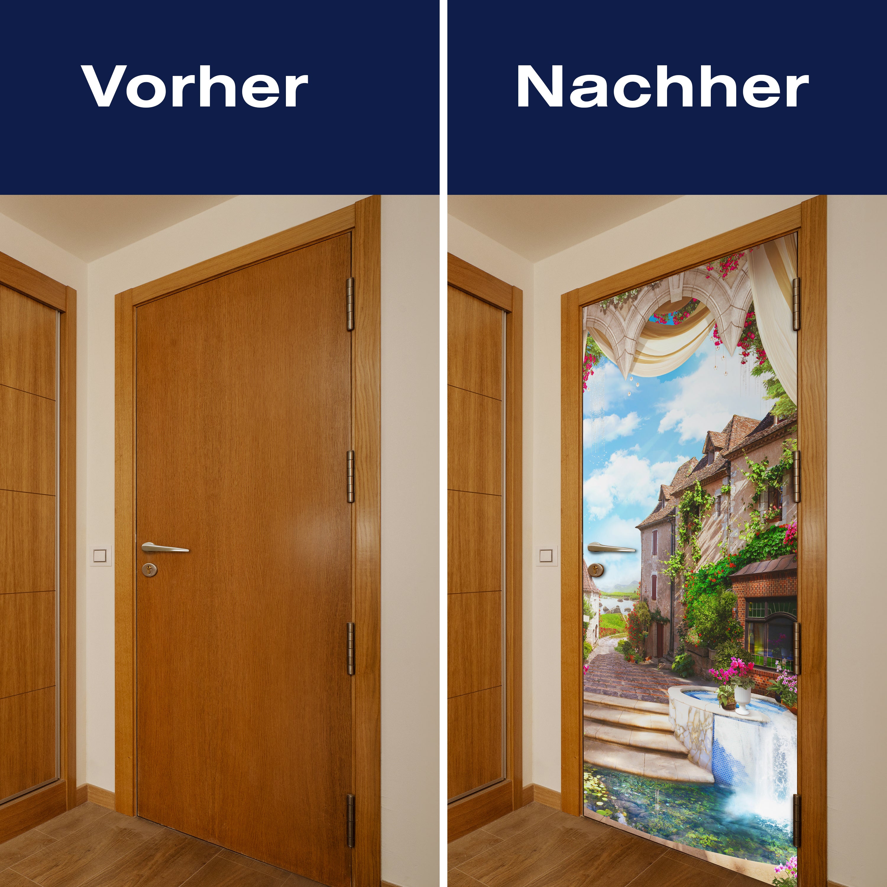 Türtapete altes Dorf, Brunnen, Romantik, Pflanzen M1322 - Bild 10 Türtapete altes Dorf, Brunnen, Romantik, Pflanzen M1322 - Bild 10