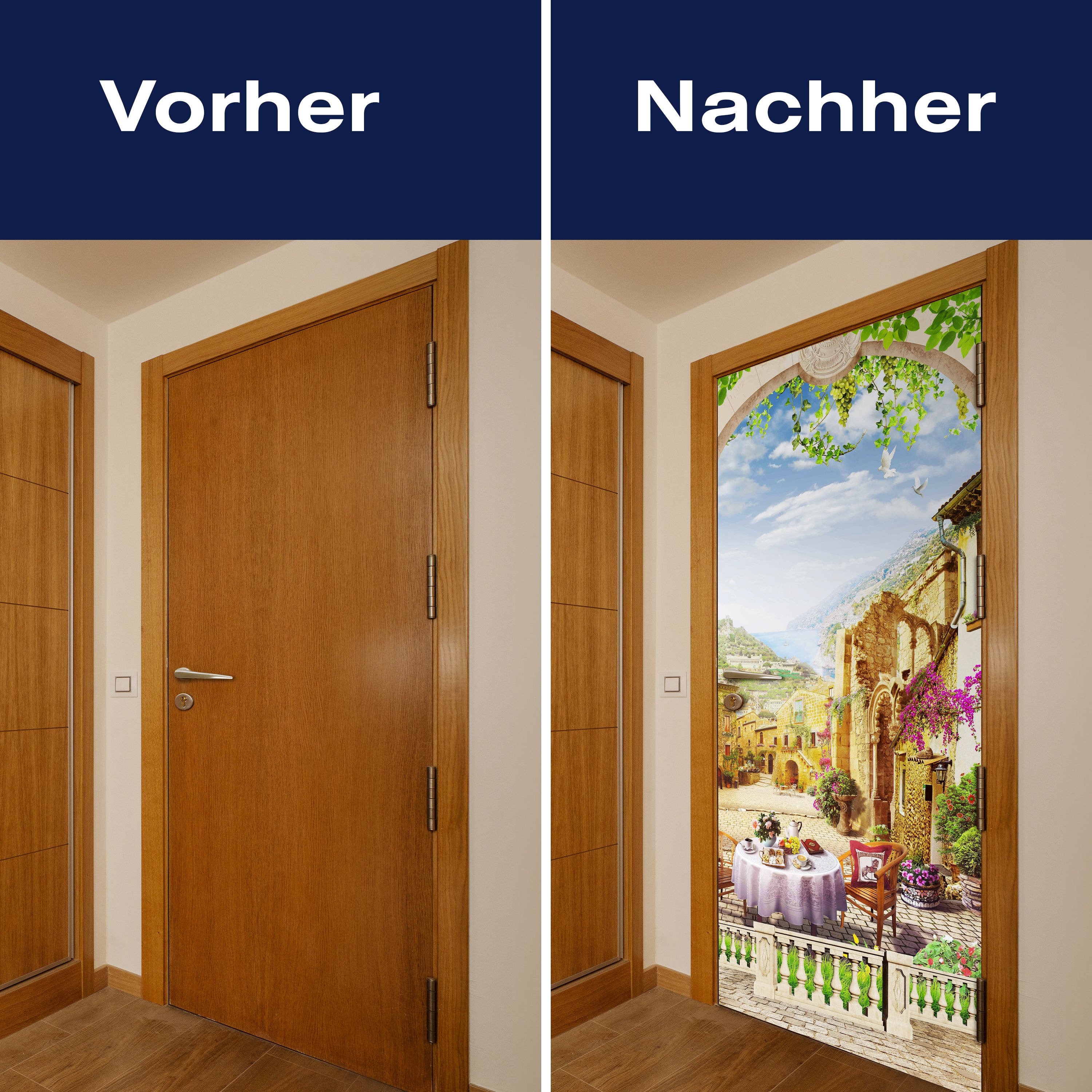 Türtapete altes Dorf, Mediterran, Küste, Tauben M1323 - Bild 10 Türtapete altes Dorf, Mediterran, Küste, Tauben M1323 - Bild 10