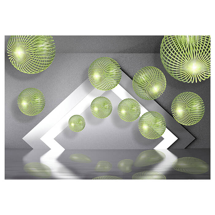 Fototapete Grün Kugeln 3D Effekt M1324 - Bild 2 Fototapete Grün Kugeln 3D Effekt M1324 - Bild 2