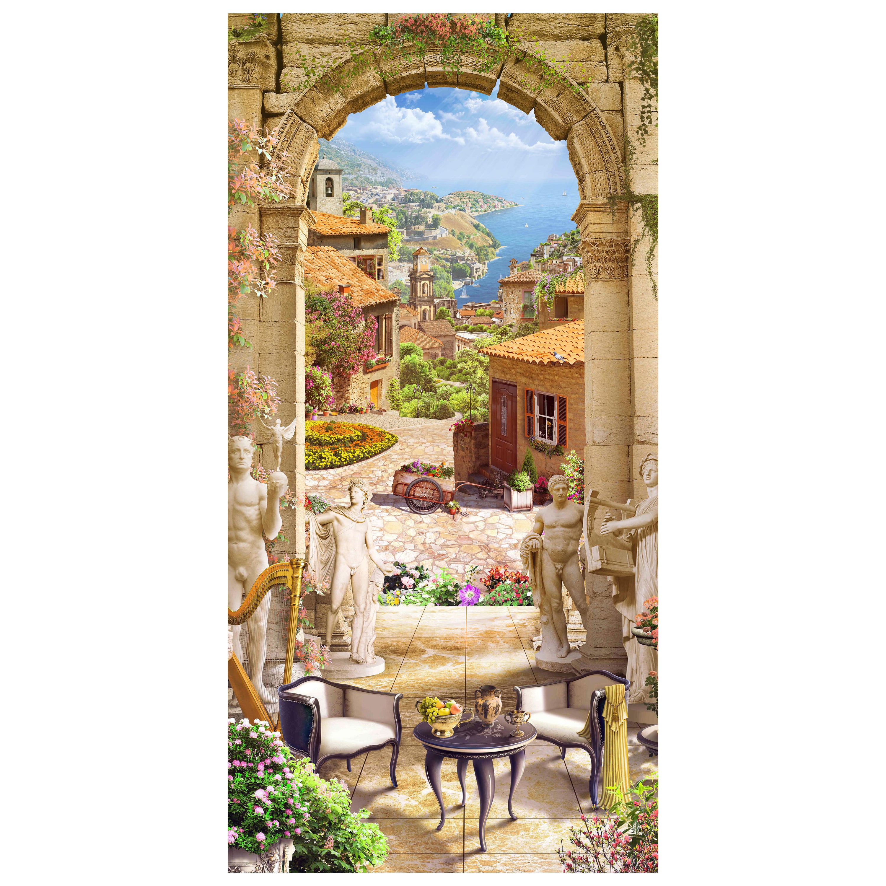 Türtapete historische Stadt, Blick durch Torbogen M1325 - Bild 2 Türtapete historische Stadt, Blick durch Torbogen M1325 - Bild 2