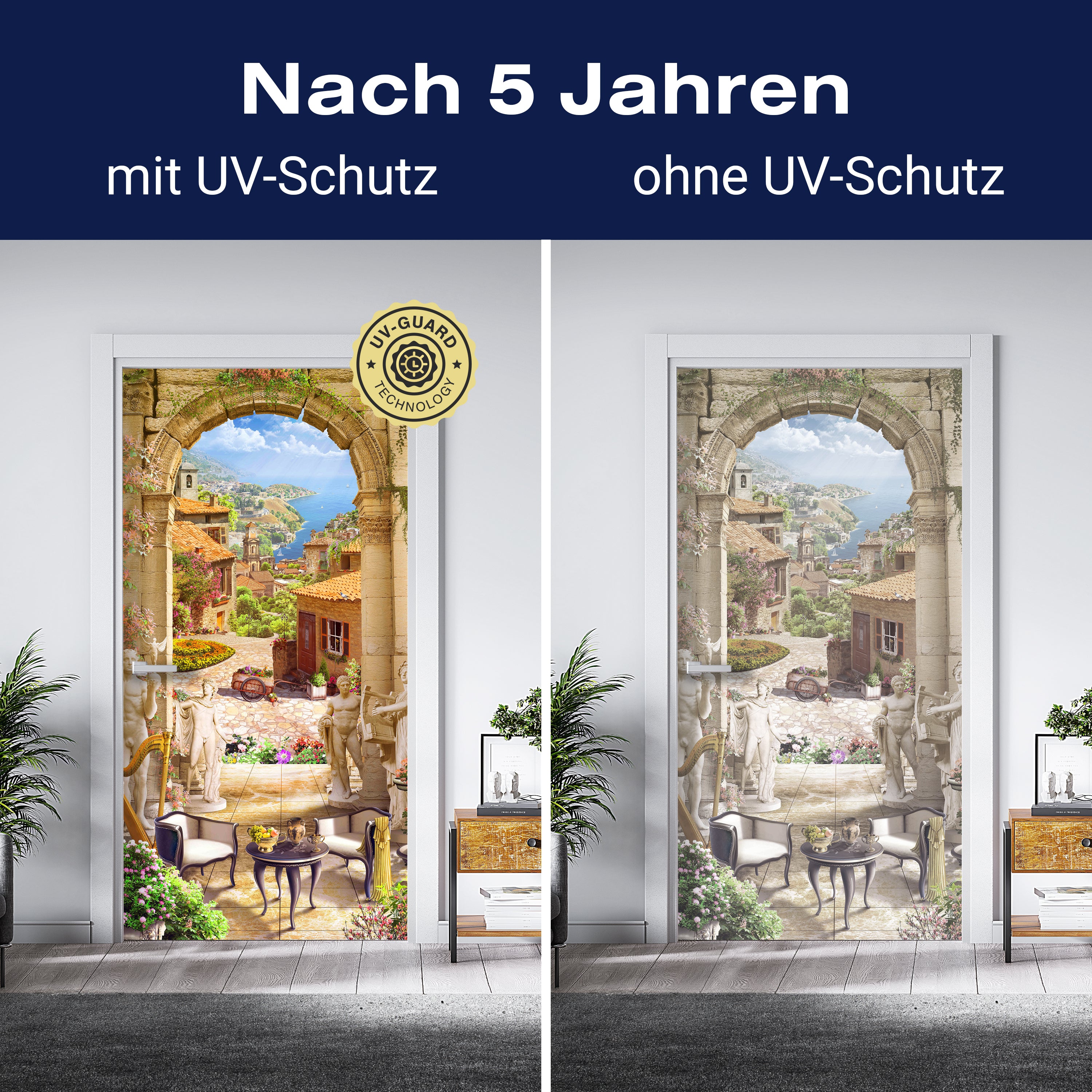 Türtapete historische Stadt, Blick durch Torbogen M1325 - Bild 4 Türtapete historische Stadt, Blick durch Torbogen M1325 - Bild 4